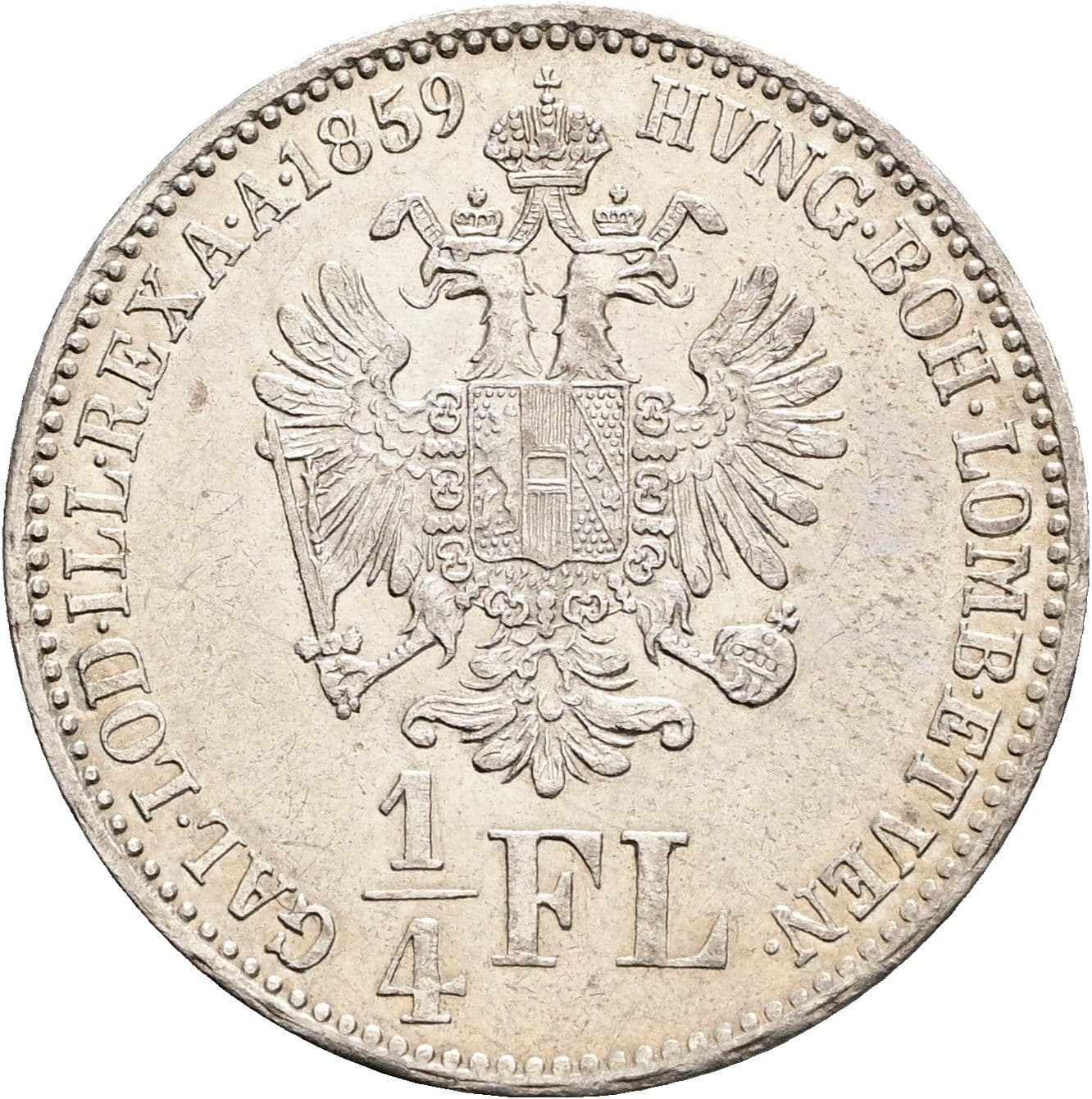 1/4 Gulden Franz Joseph I. 1848-1916 1859 B – Rückseite