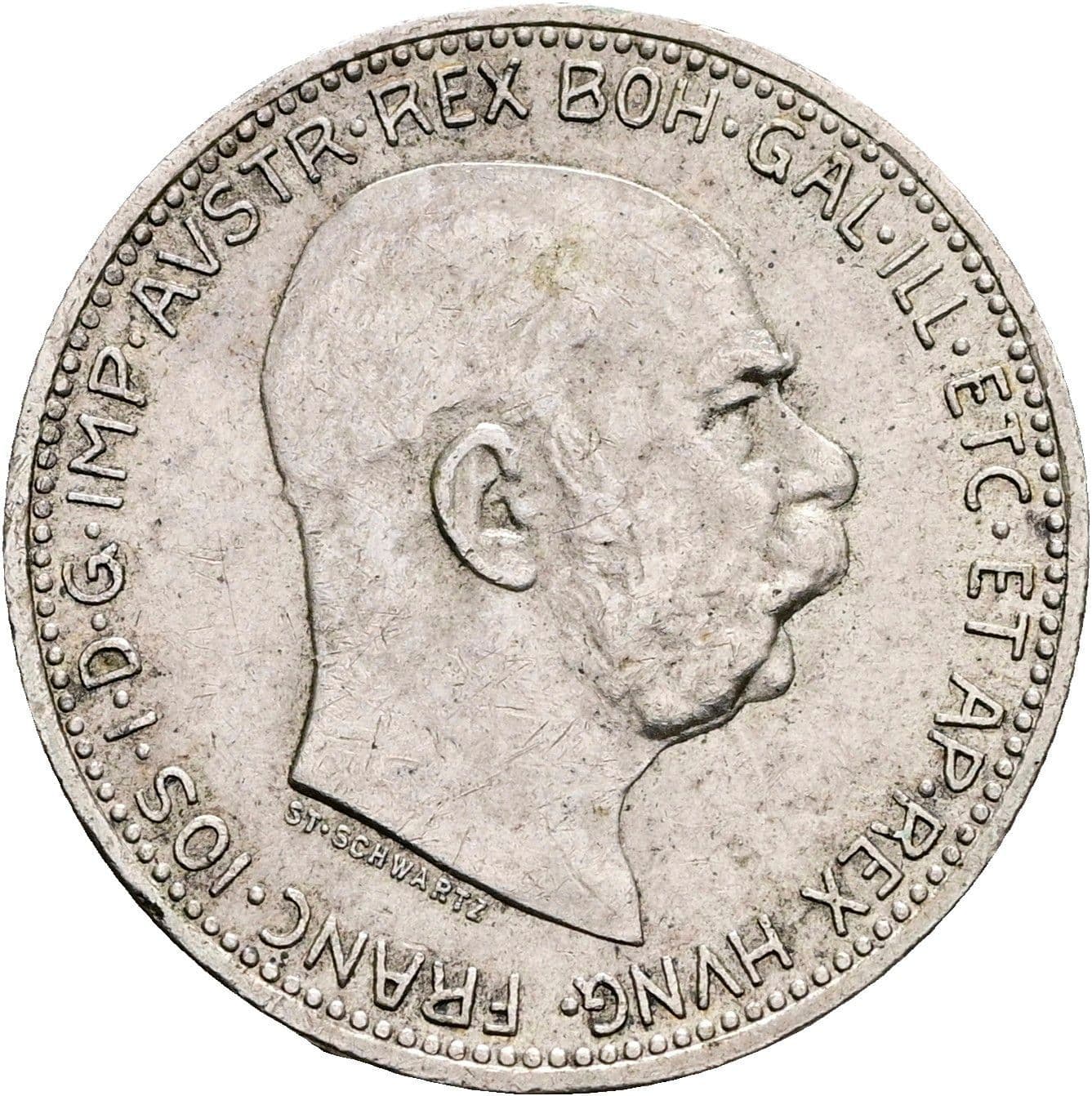 1 Krone Franz Joseph I. 1848-1916 1916 – Vorderseite