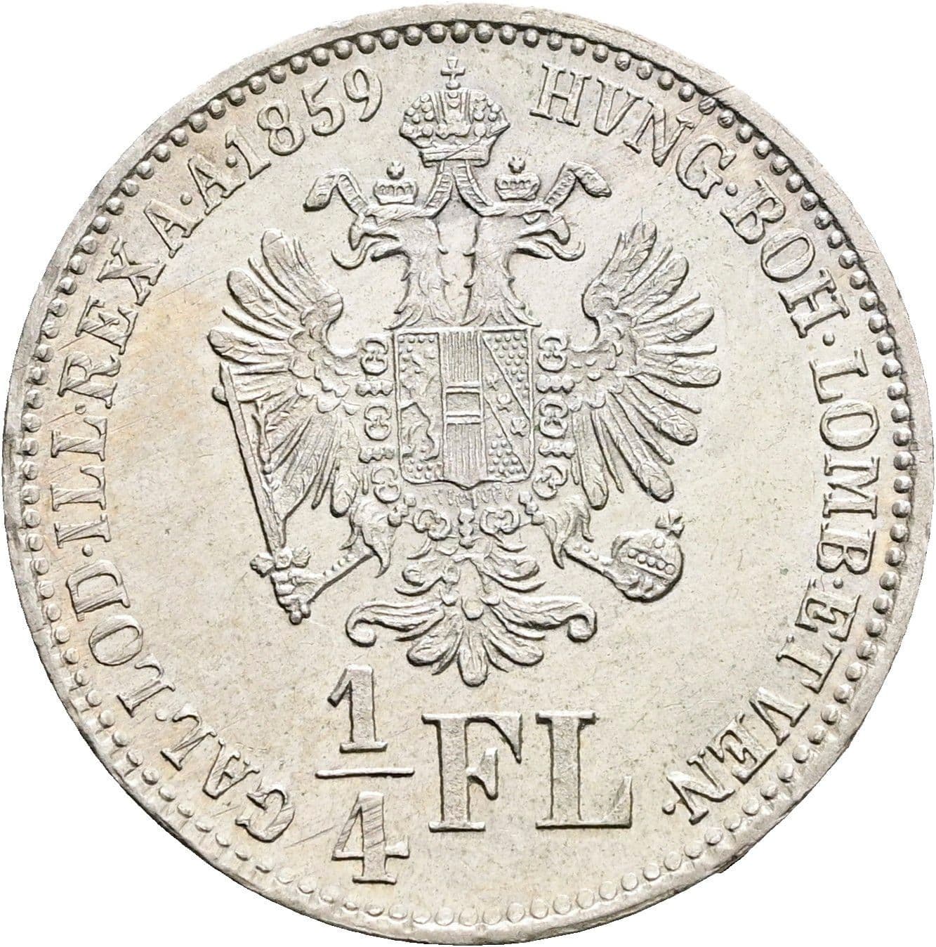 1/4 Gulden Franz Joseph I. 1848-1916 1859 B – Rückseite