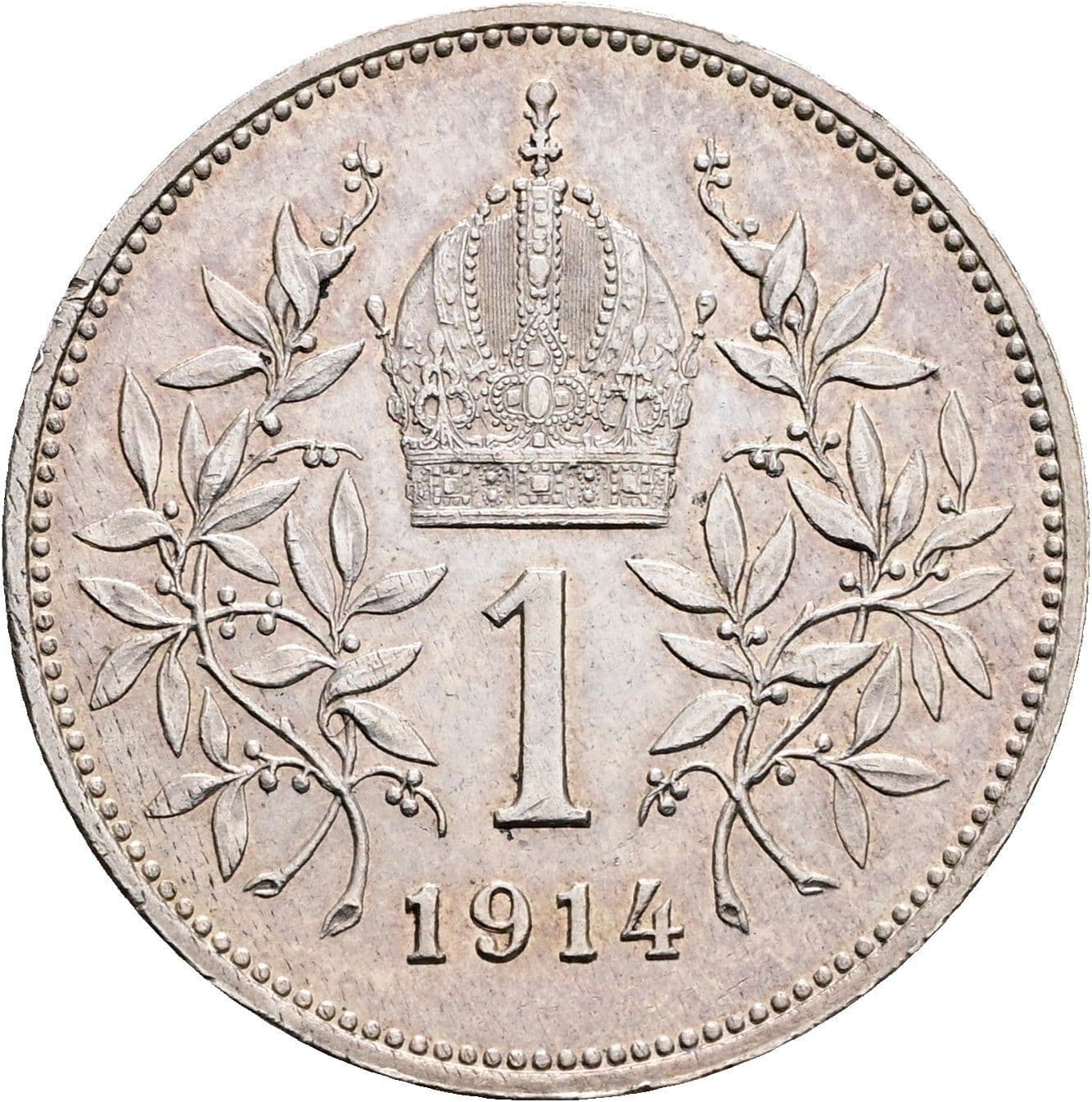 1 Krone Franz Joseph I. 1848-1916 1914 – Rückseite