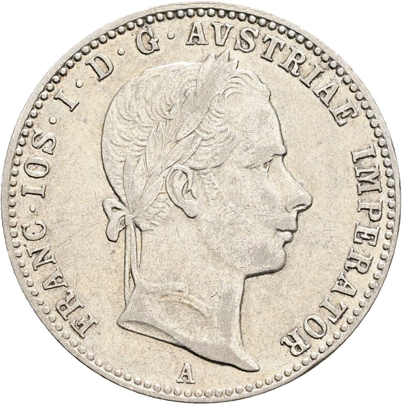 1/4 Gulden Franz Joseph I. 1848-1916 1858 A – Vorderseite