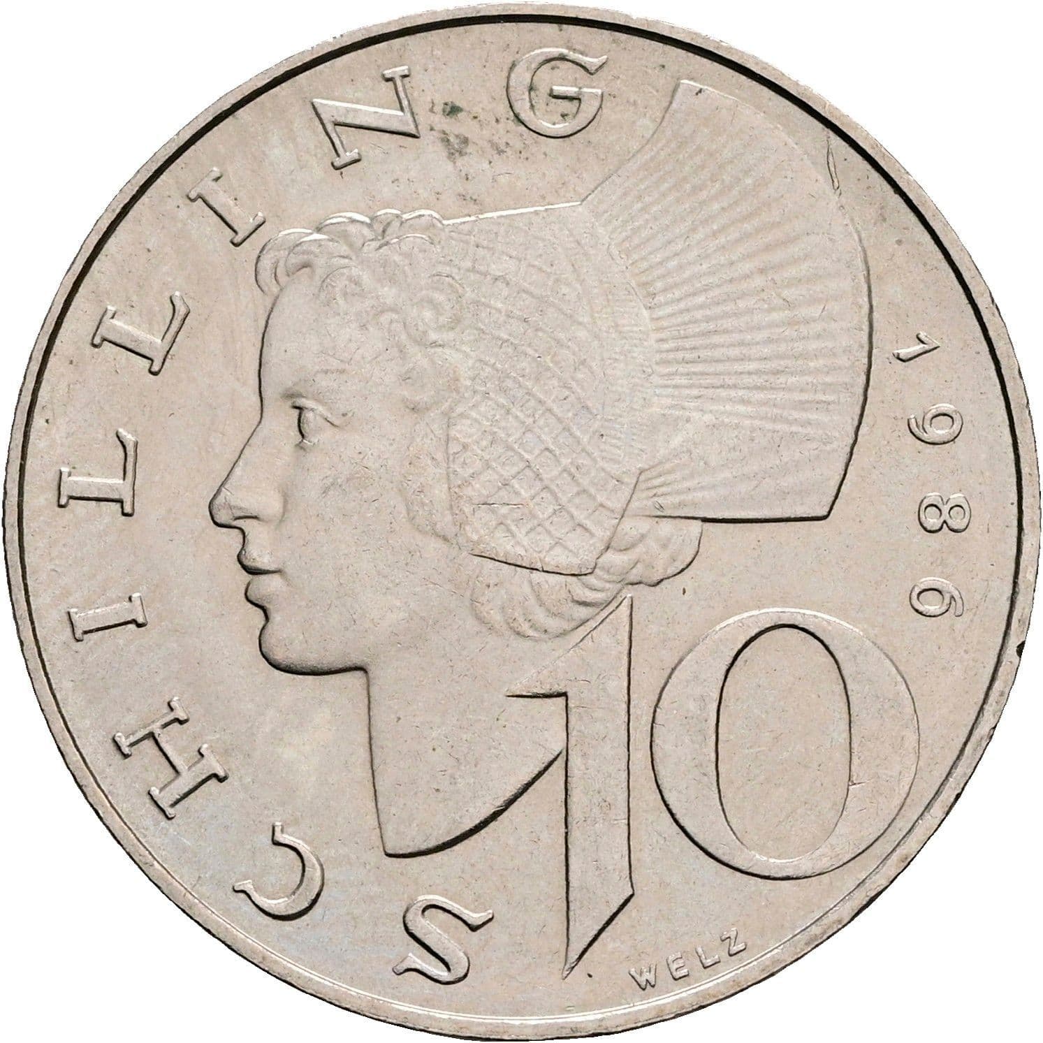 10 Schilling 1986 – Vorderseite