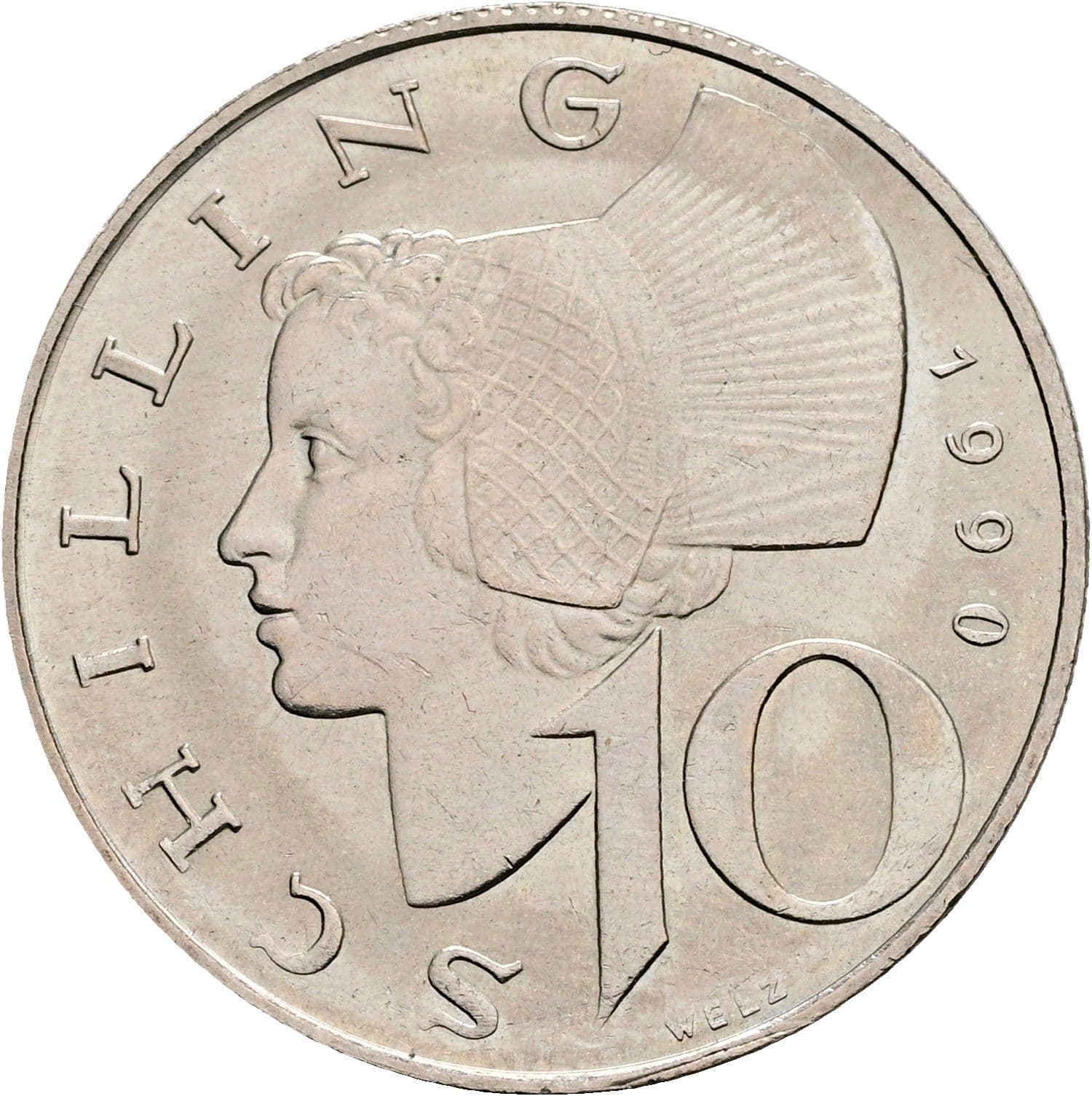10 Schilling 1990 – Vorderseite