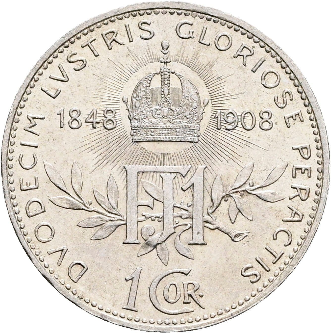 1 Krone Franz Joseph I. 1848-1916 1908 – Rückseite