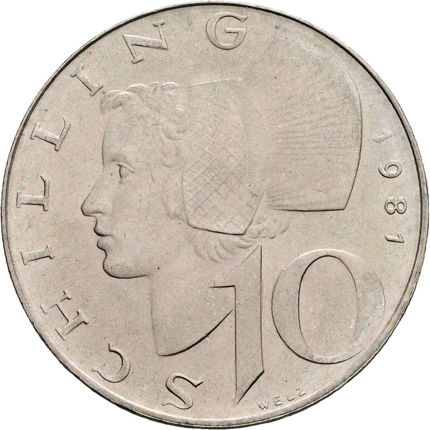 10 Schilling 1981 – Vorderseite