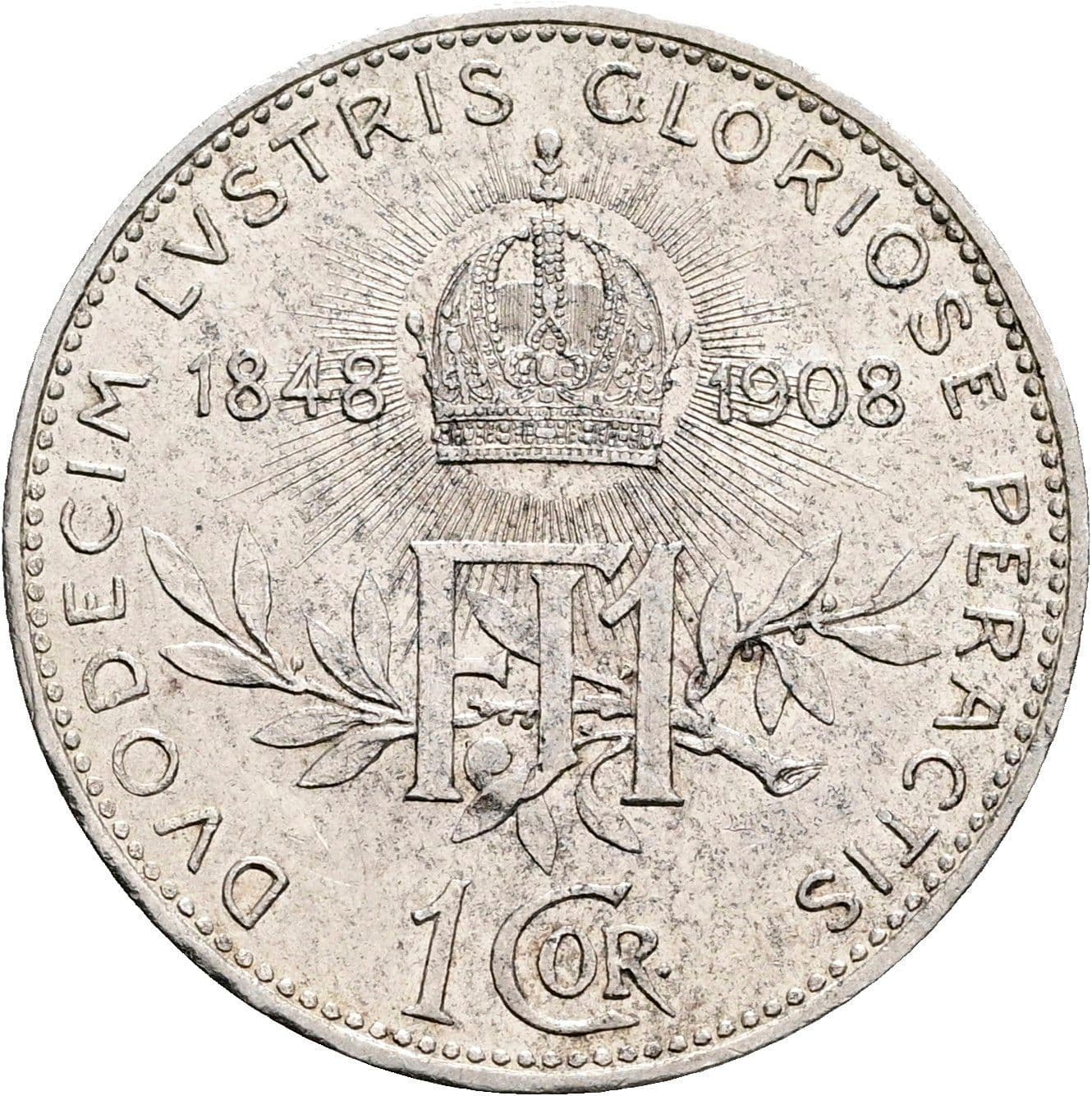 1 Krone Franz Joseph I. 1848-1916 1908 – Rückseite