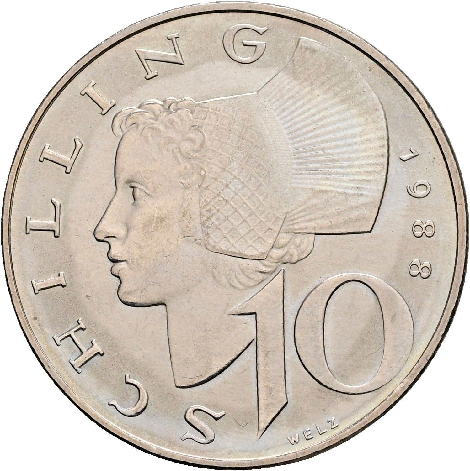 10 Schilling 1988 – Vorderseite