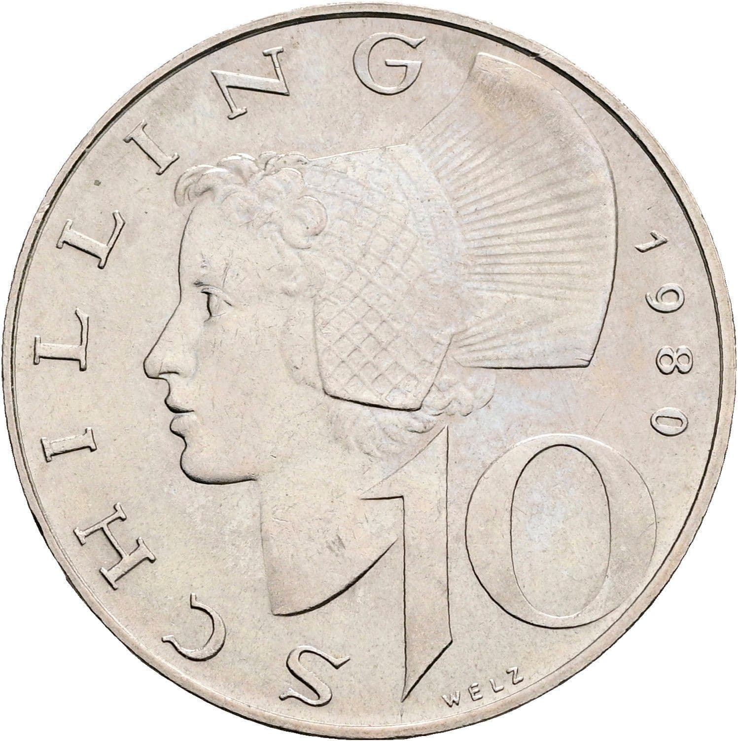 10 Schilling 1980 – Vorderseite