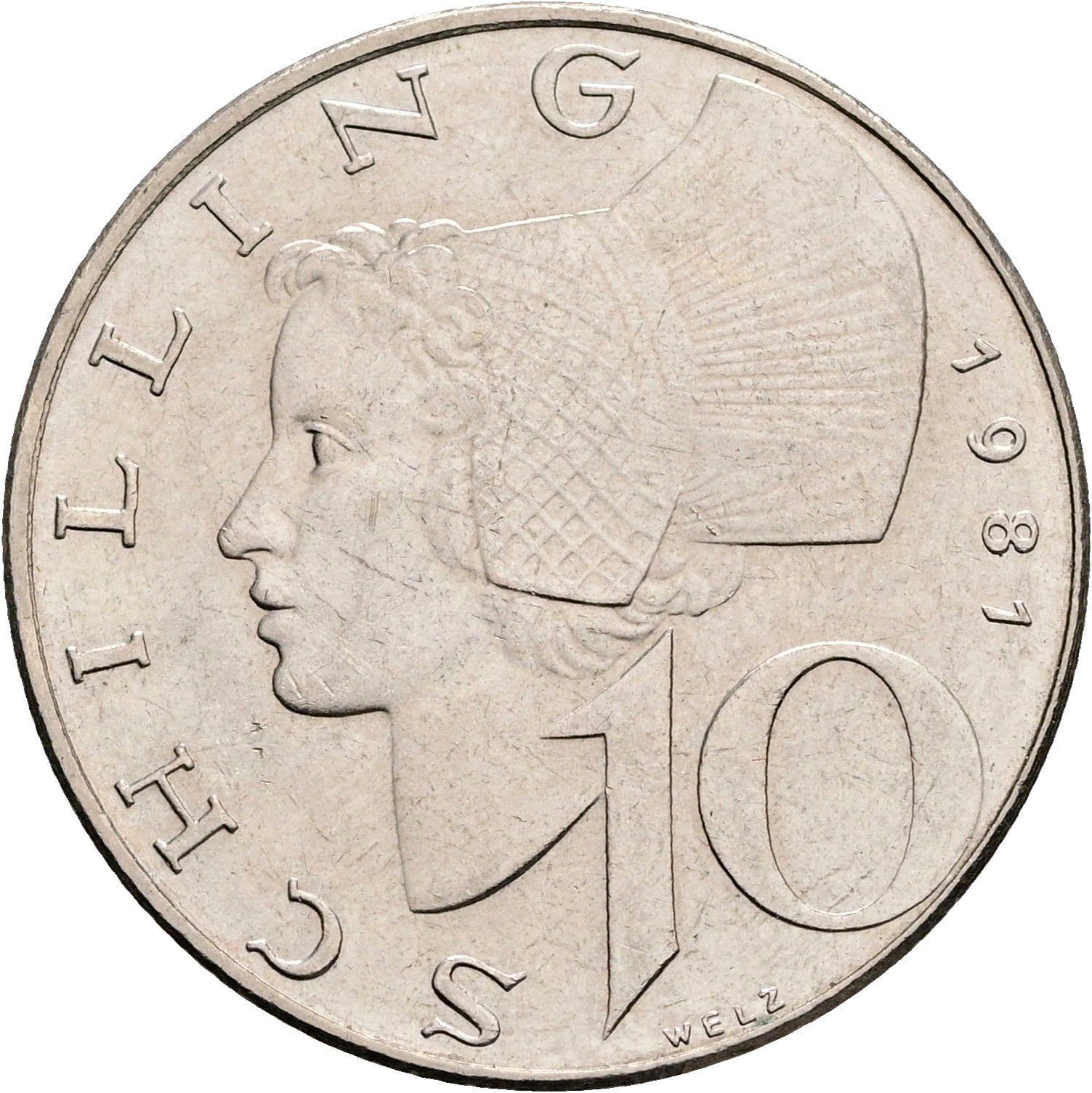 10 Schilling 1981 – Vorderseite