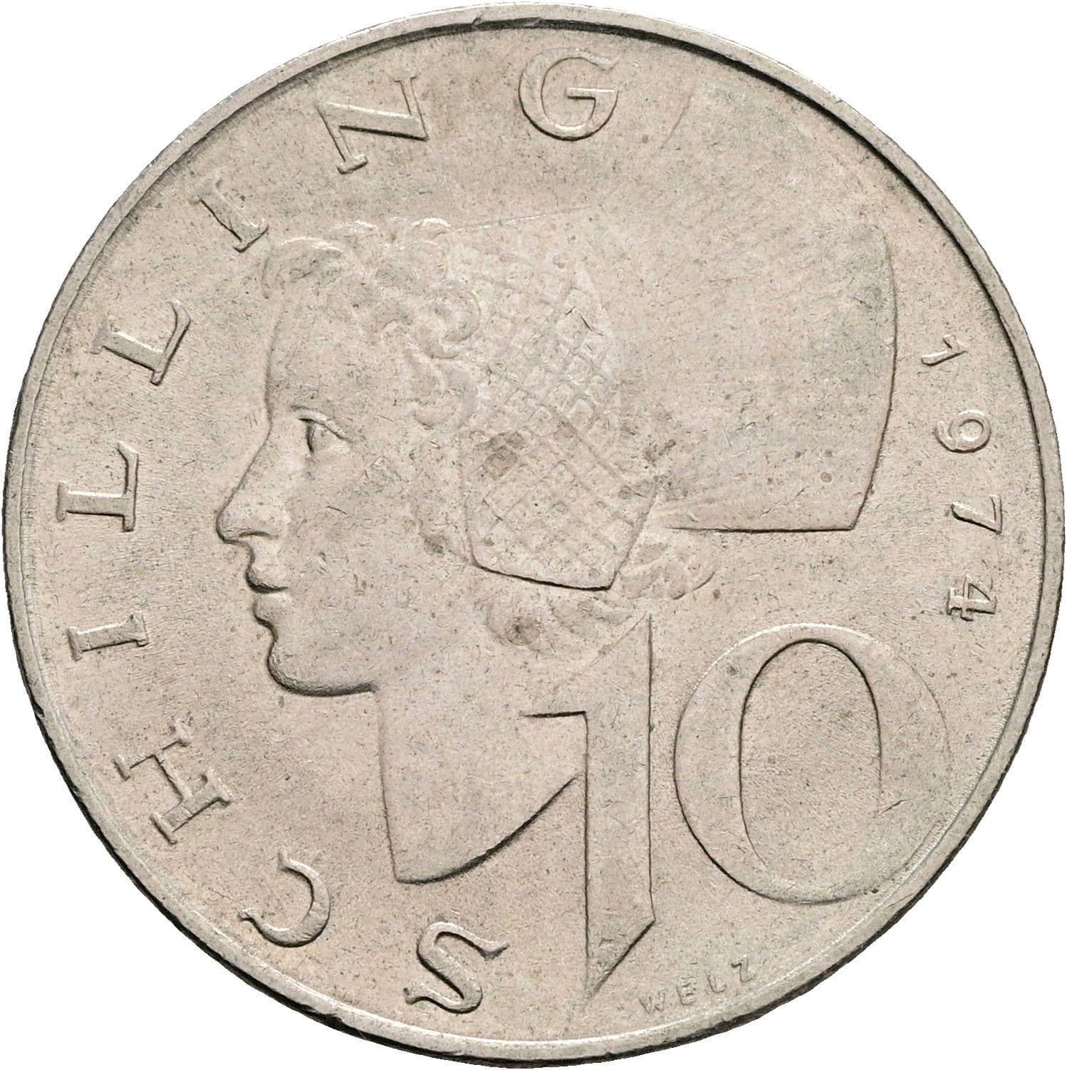 10 Schilling 1974 – Vorderseite