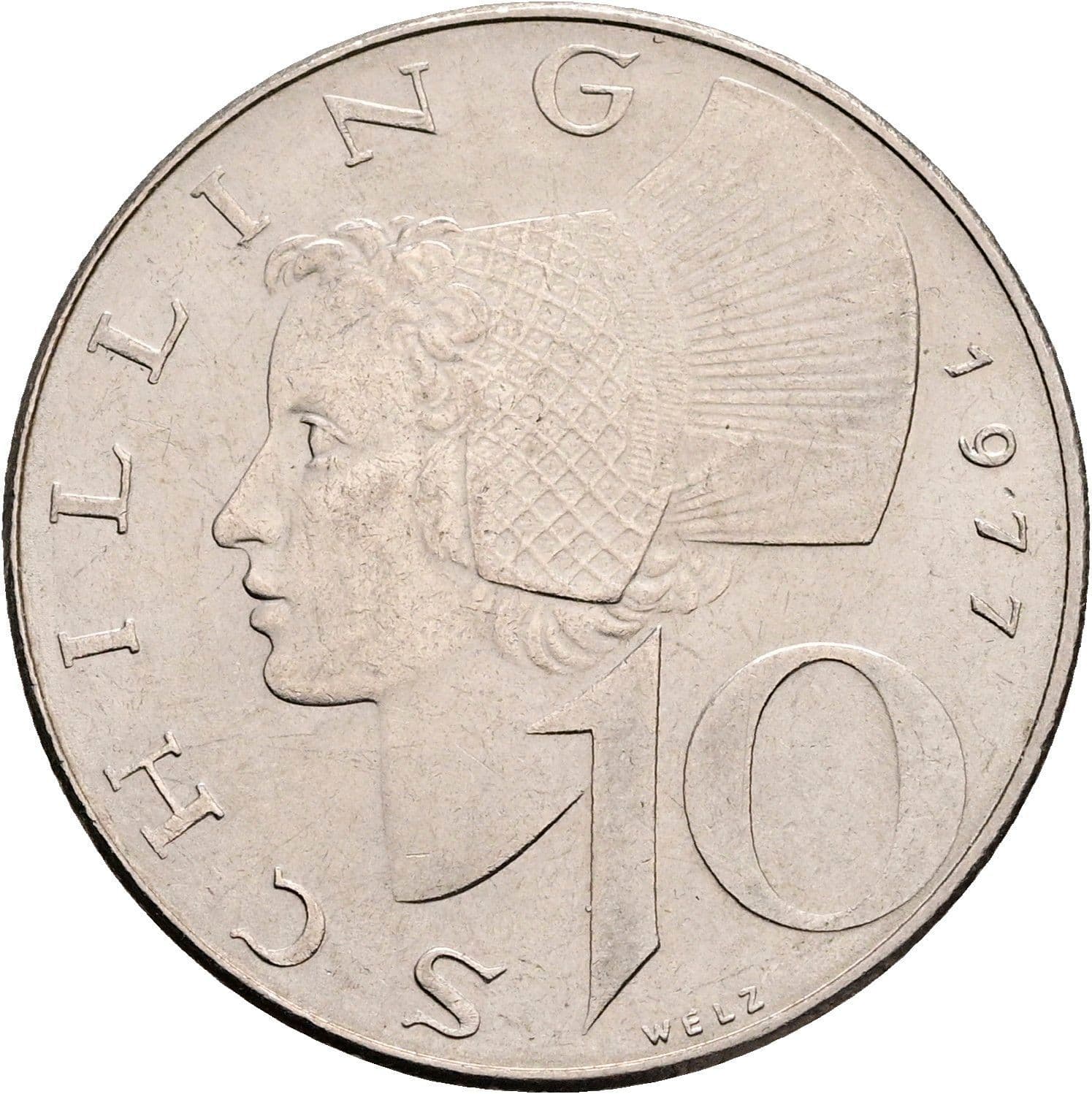 10 Schilling 1977 – Vorderseite
