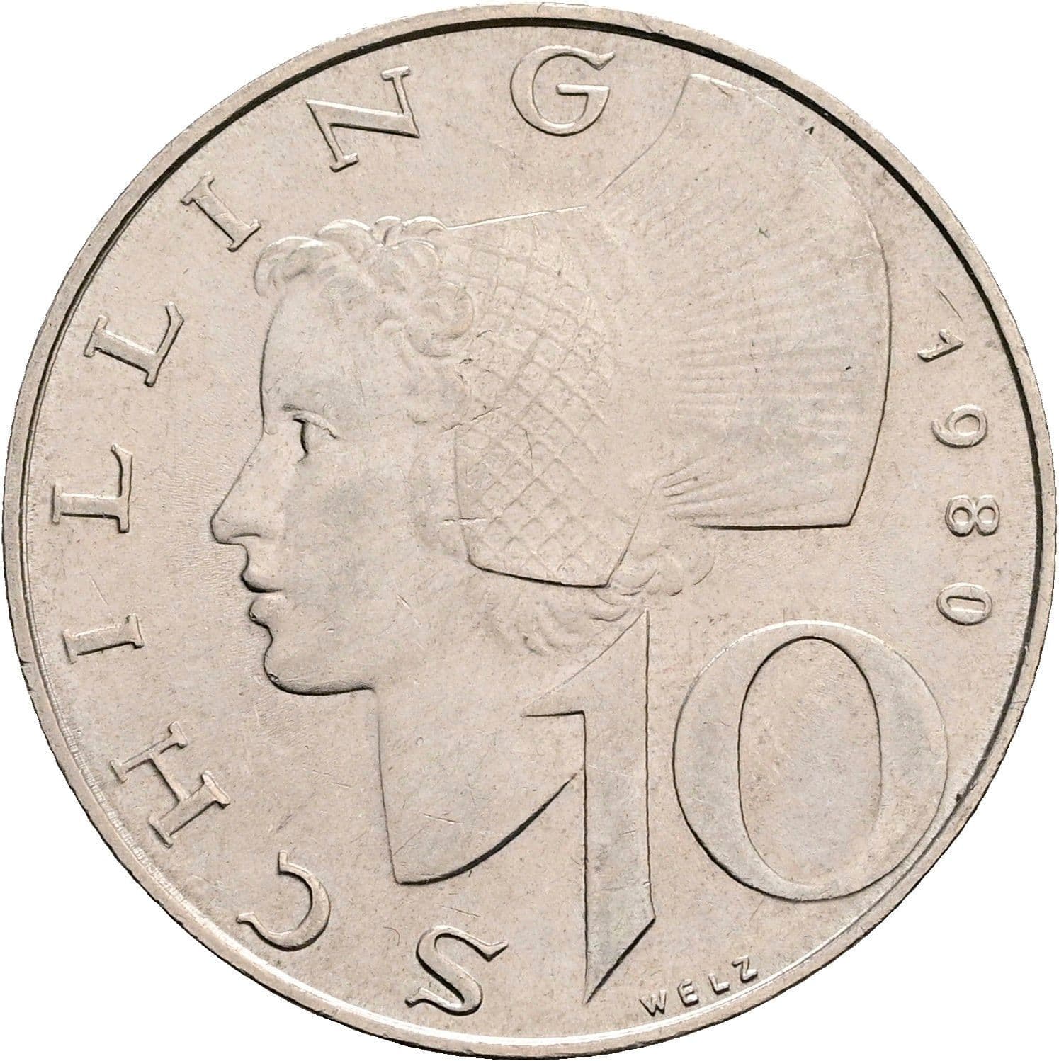 10 Schilling 1980 – Vorderseite