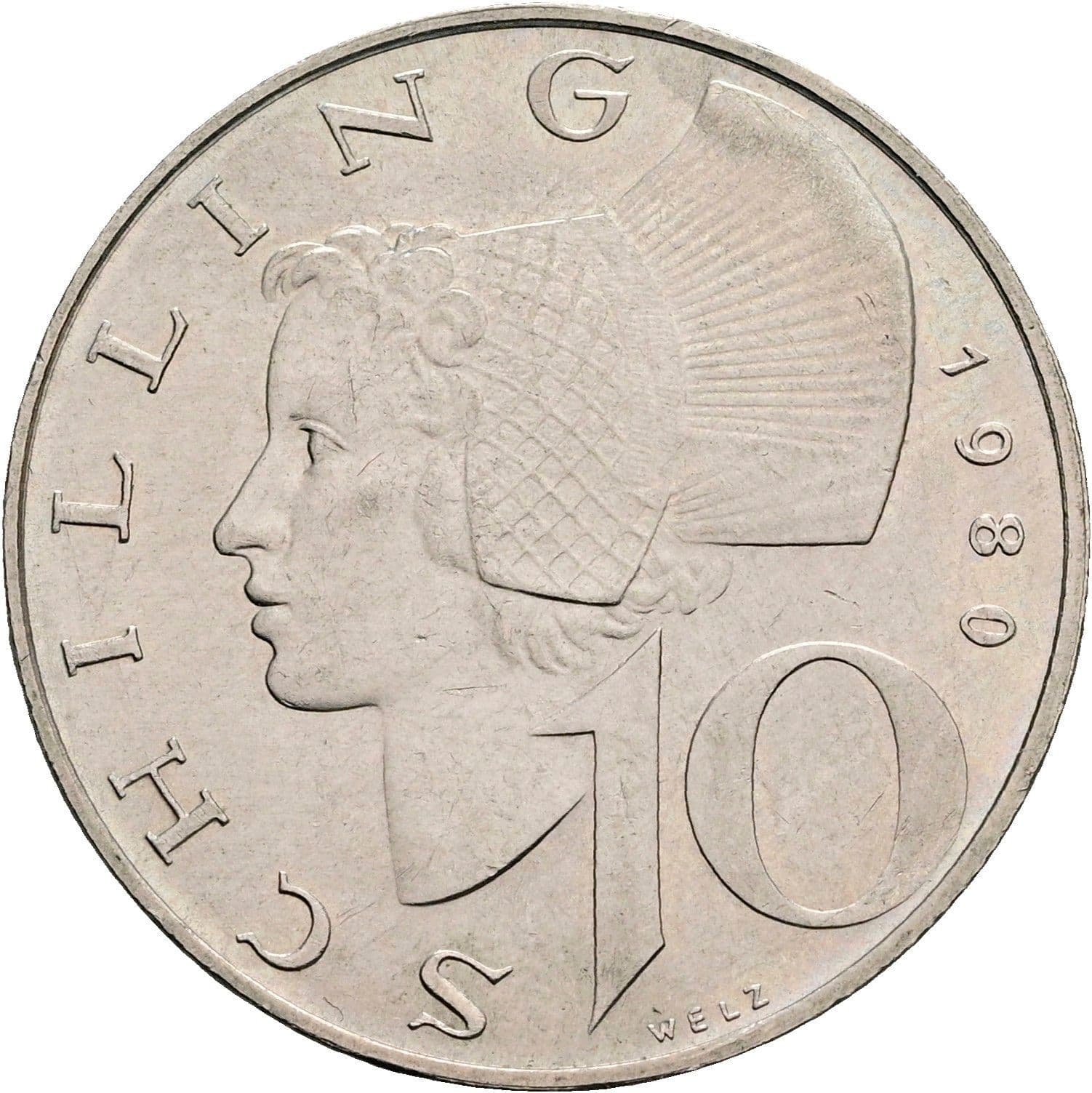 10 Schilling 1980 – Vorderseite