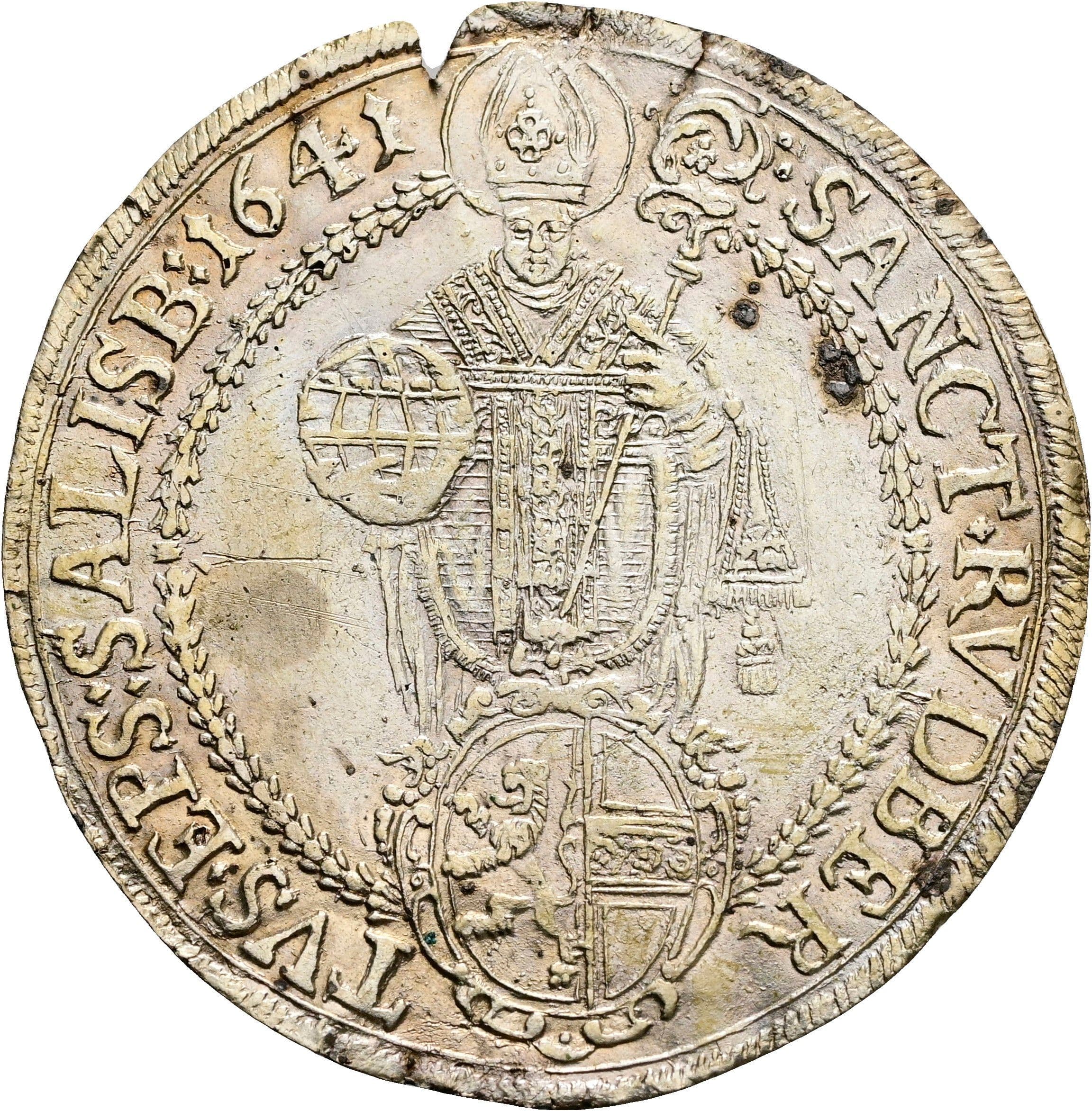 Talerstempel Probeabschlag auf Silberblech