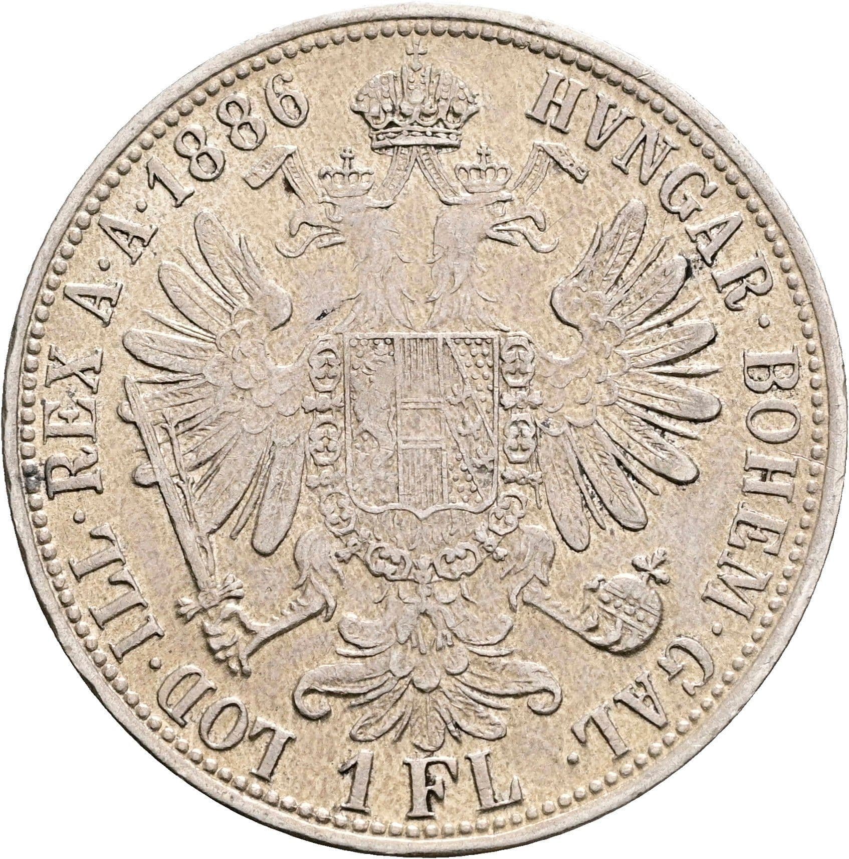 1 Gulden Franz Joseph I. 1848-1916 1886 – Rückseite