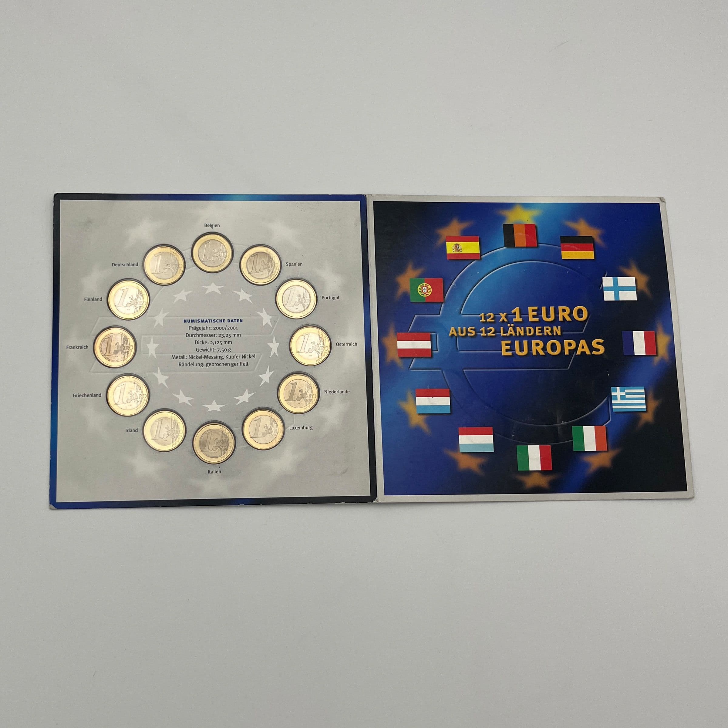 12x 1 Euro aus 12 Ländern Europas