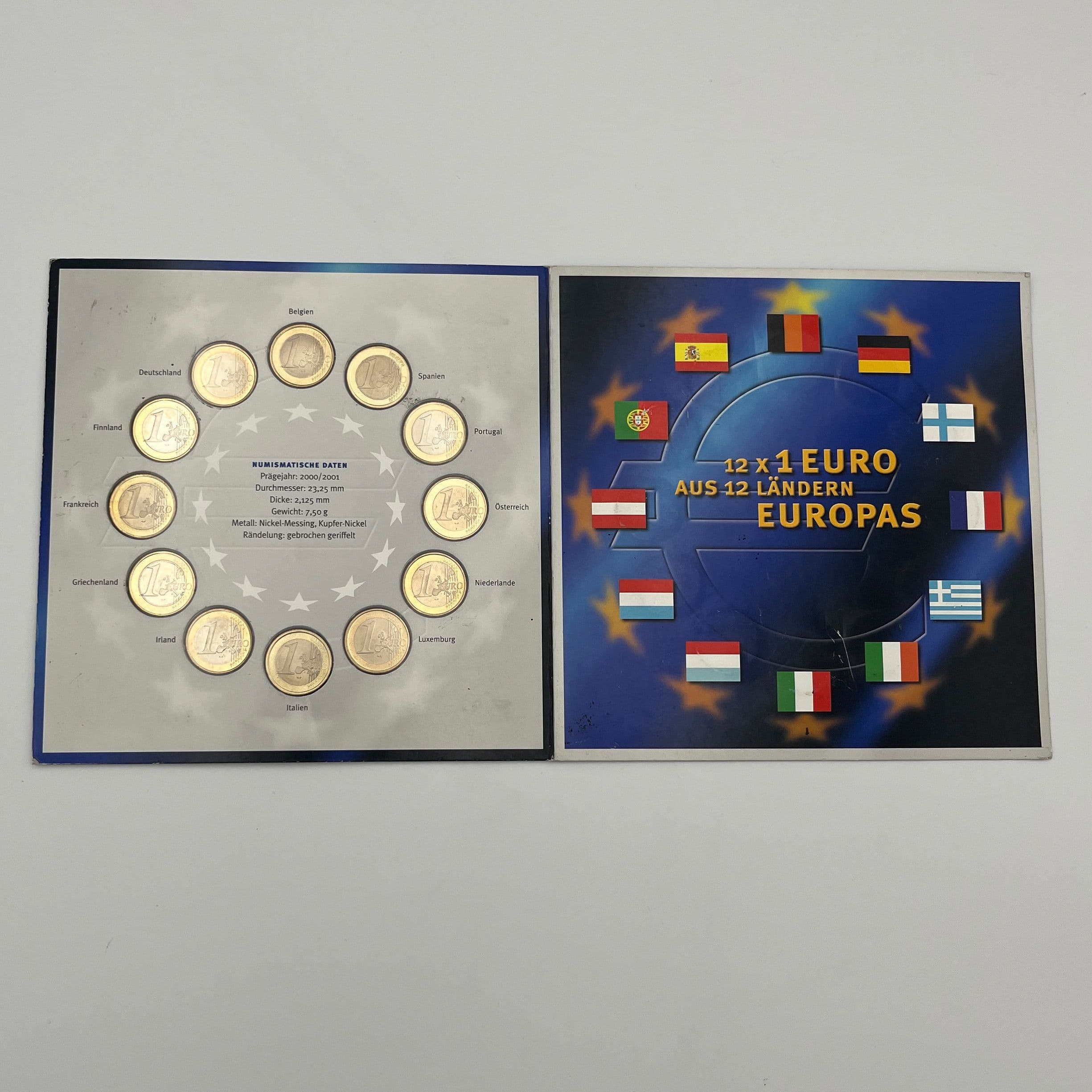 12x 1 Euro aus 12 Ländern Europas