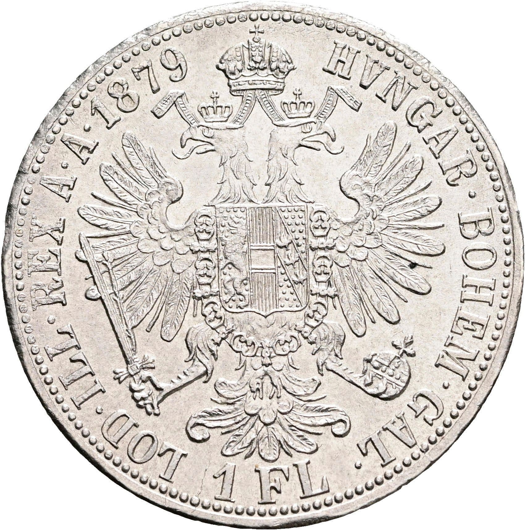 1 Gulden Franz Joseph I. 1848-1916 1879 – Rückseite