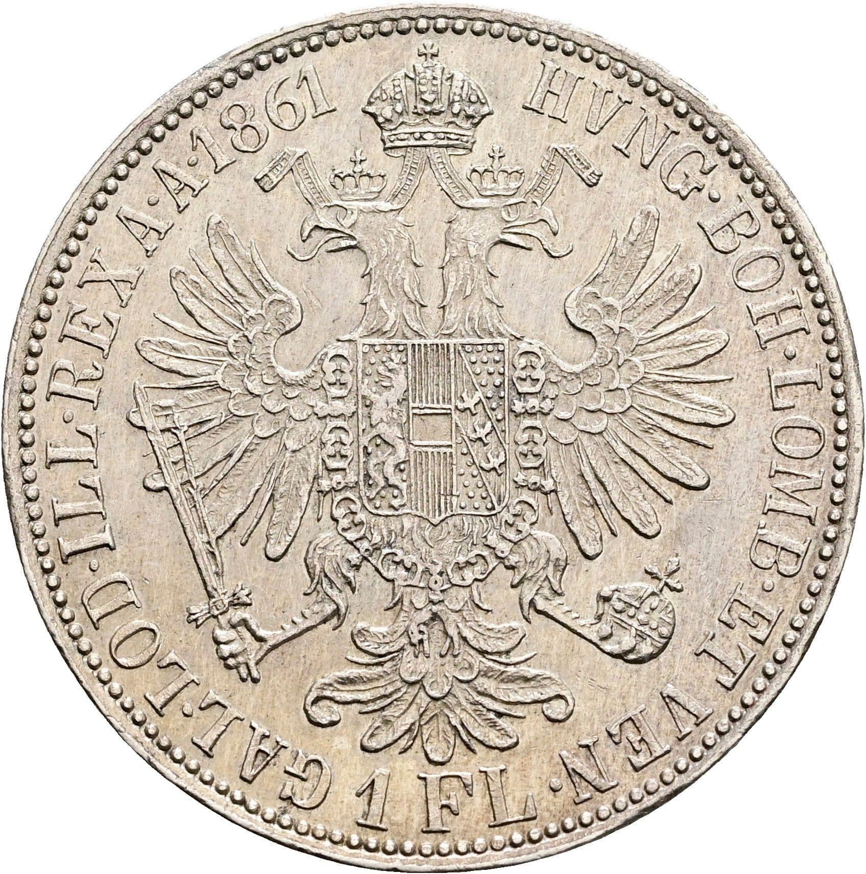 Gulden Franz Joseph I. 1848-1916 1861 A – Rückseite