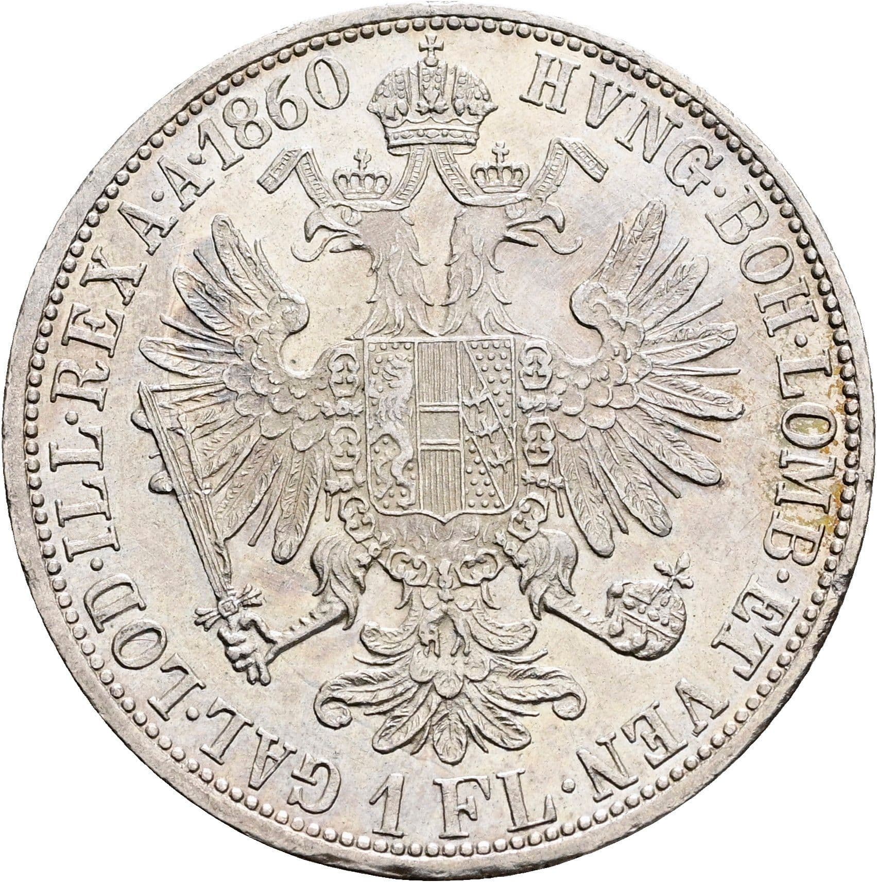 Gulden Franz Joseph I. 1848-1916 1860 A – Rückseite