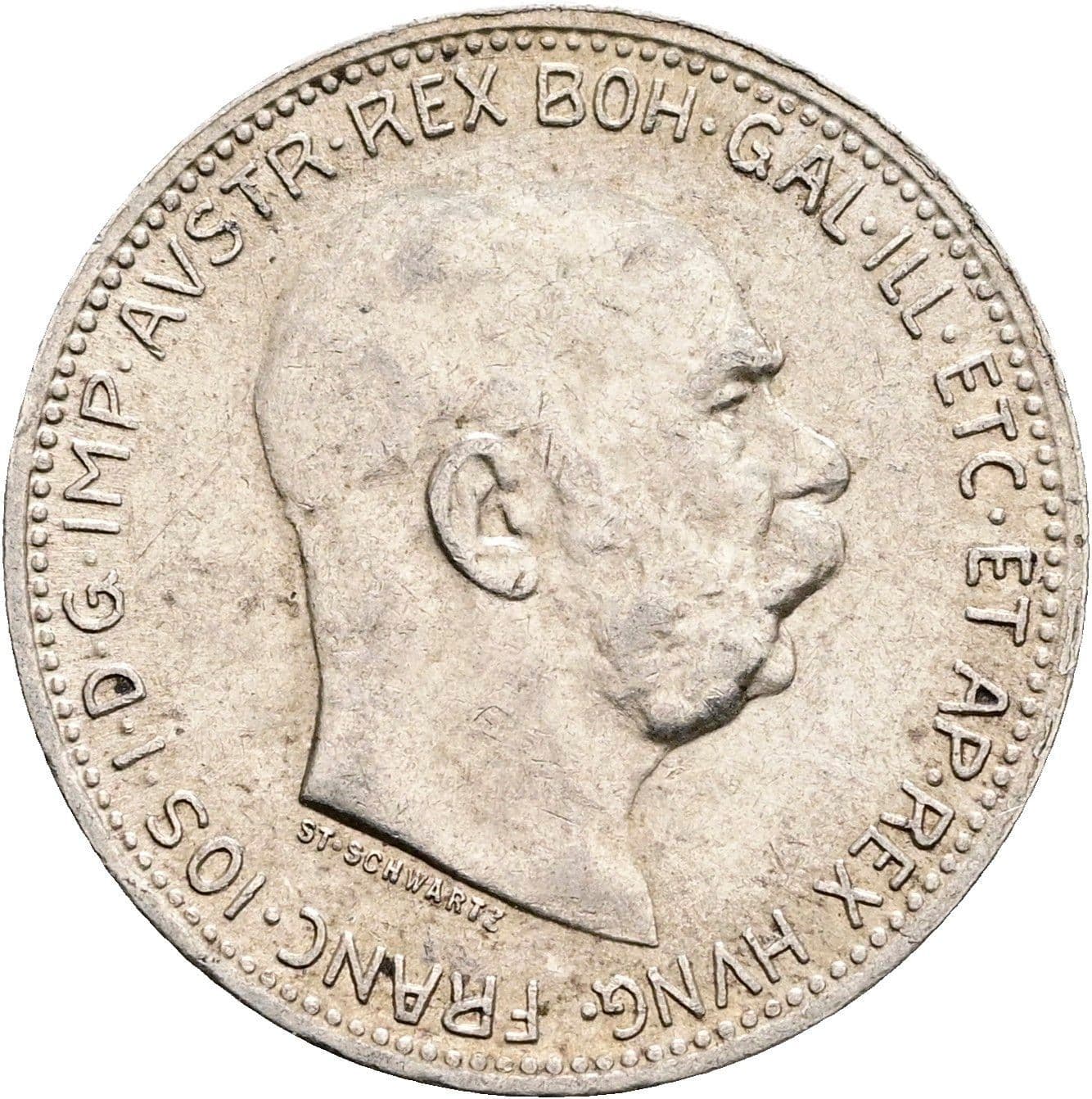 1 Krone Franz Joseph I. 1848-1916 1915 – Vorderseite