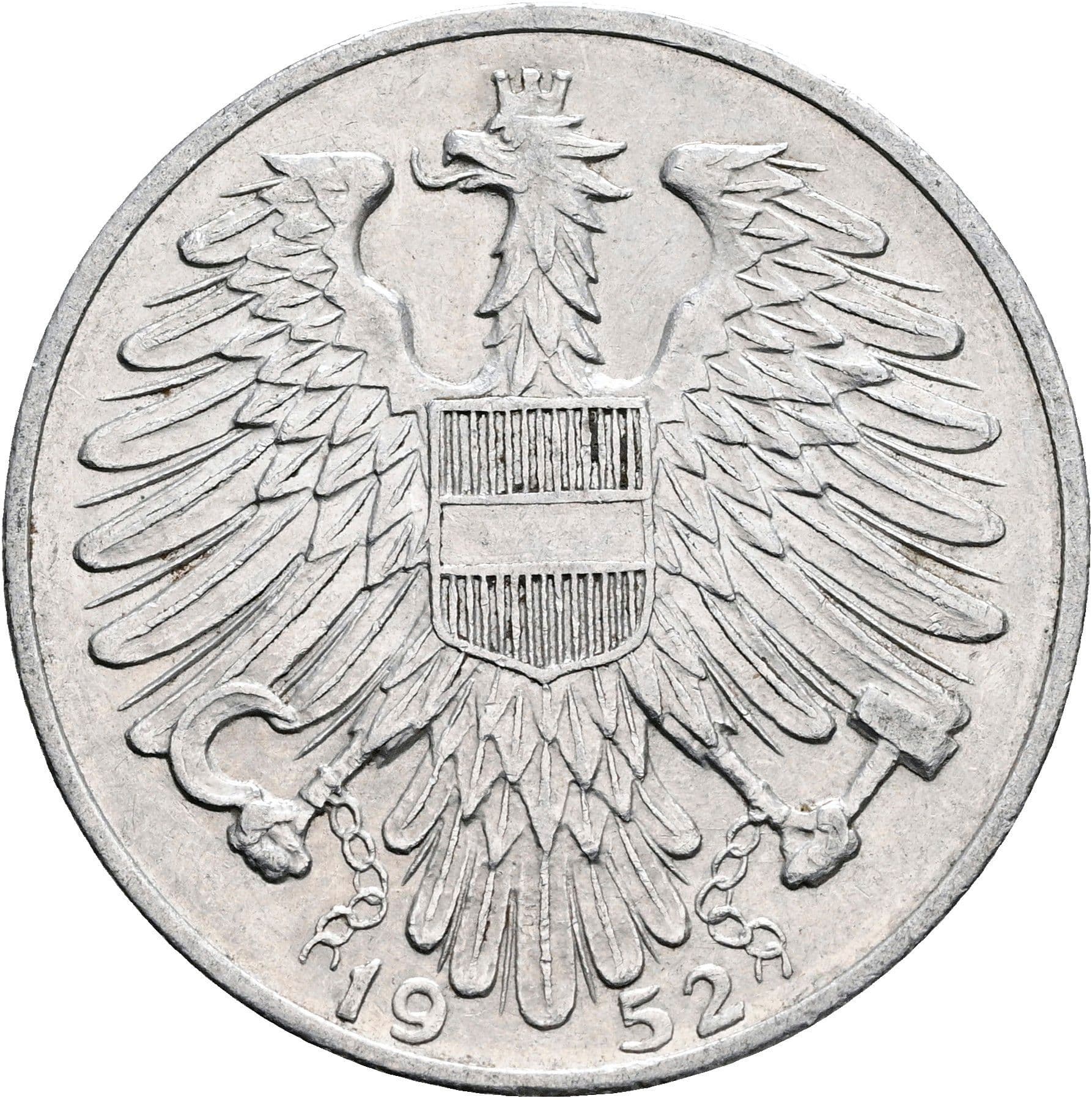 5 Schilling 1952 – Rückseite