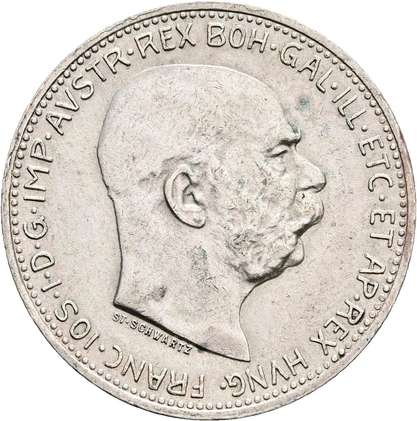 1 Krone Franz Joseph I. 1848-1916 1913 – Vorderseite
