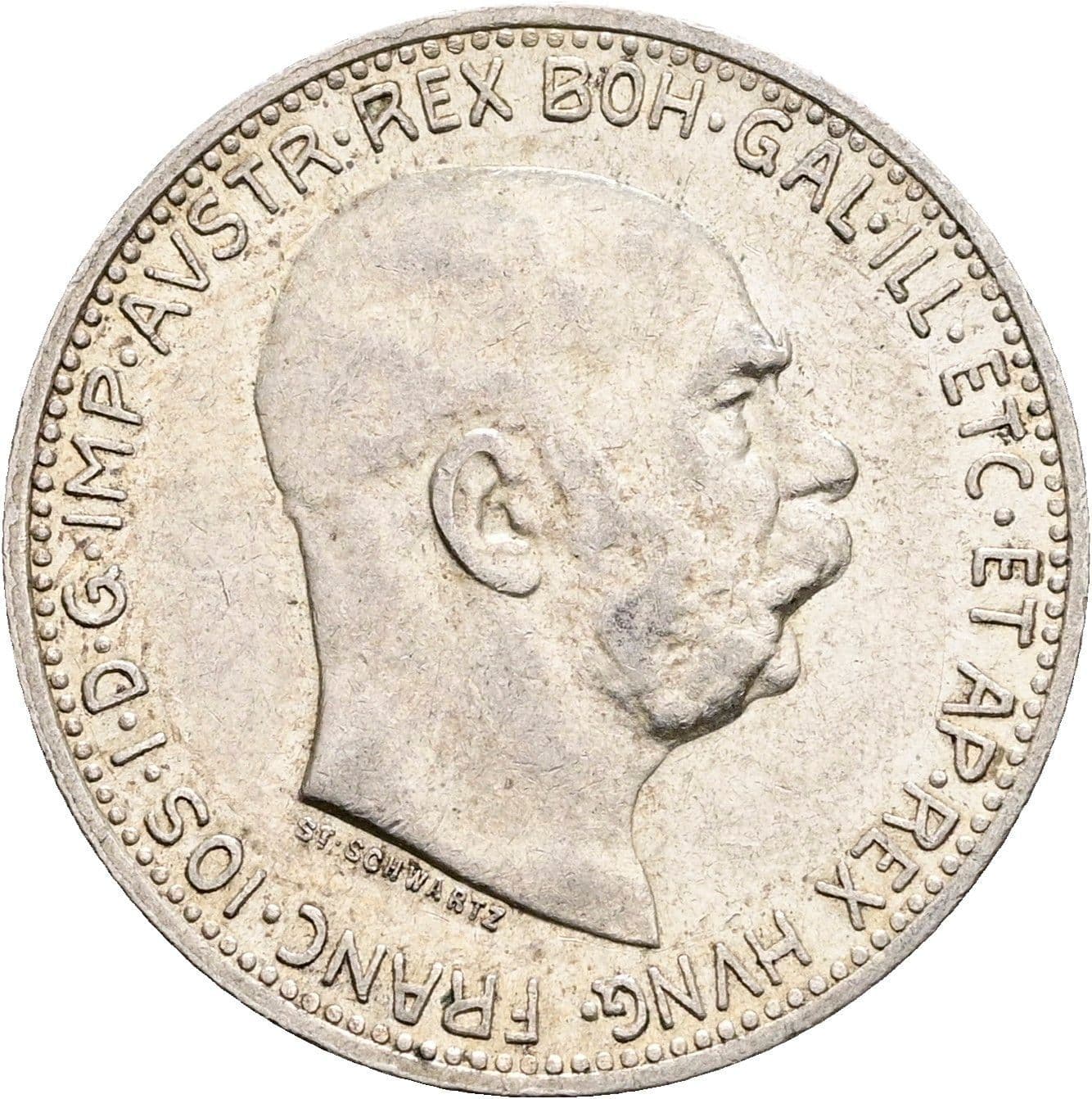 1 Krone Franz Joseph I. 1848-1916 1913 – Vorderseite