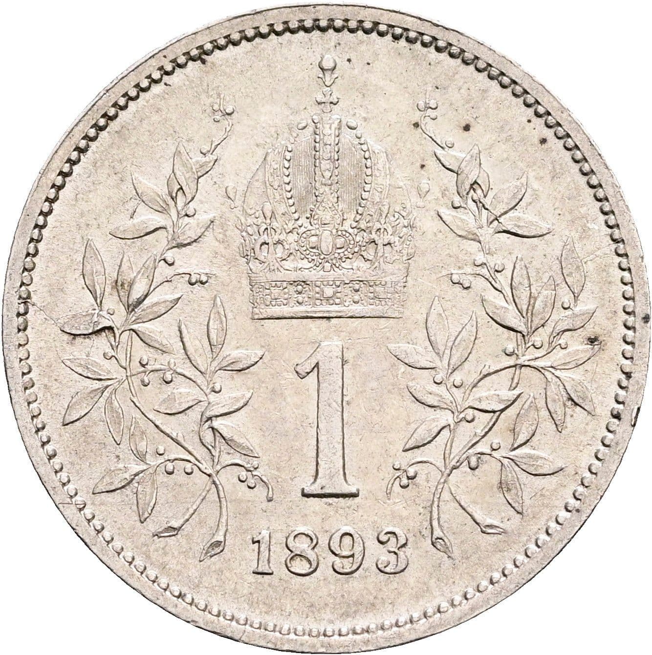 1 Krone Franz Joseph I. 1848-1916 1893 – Rückseite