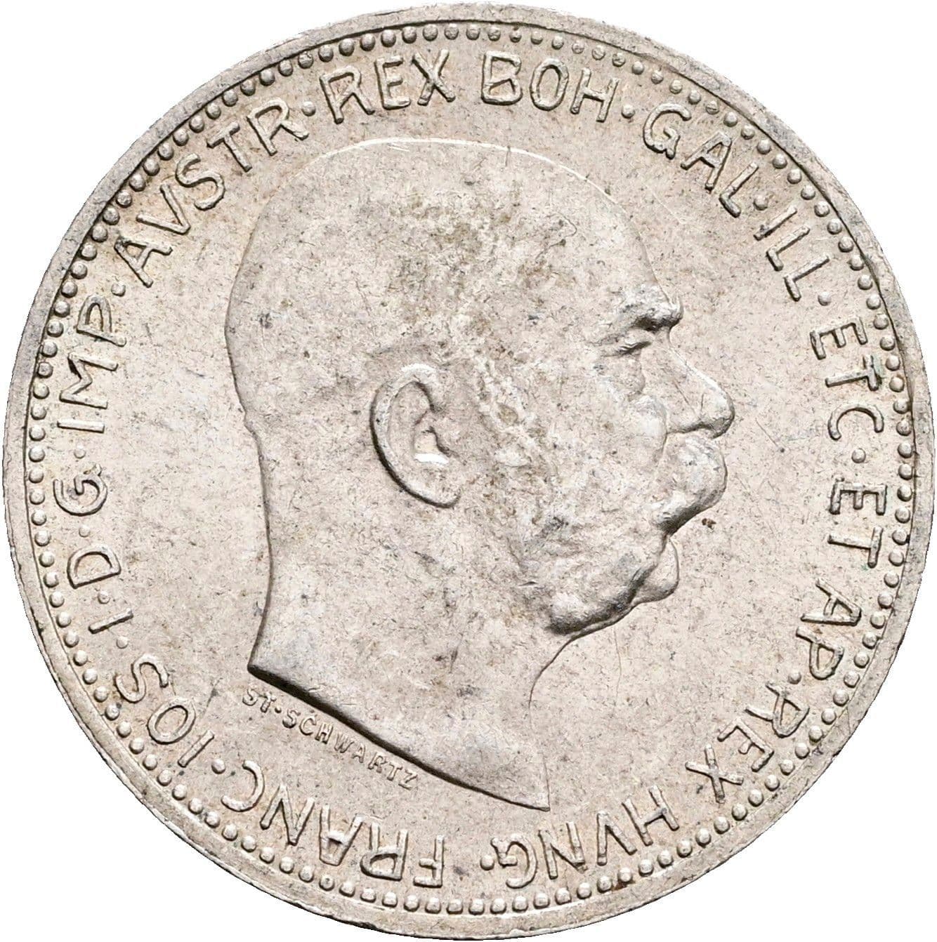 1 Krone Franz Joseph I. 1848-1916 1915 – Vorderseite