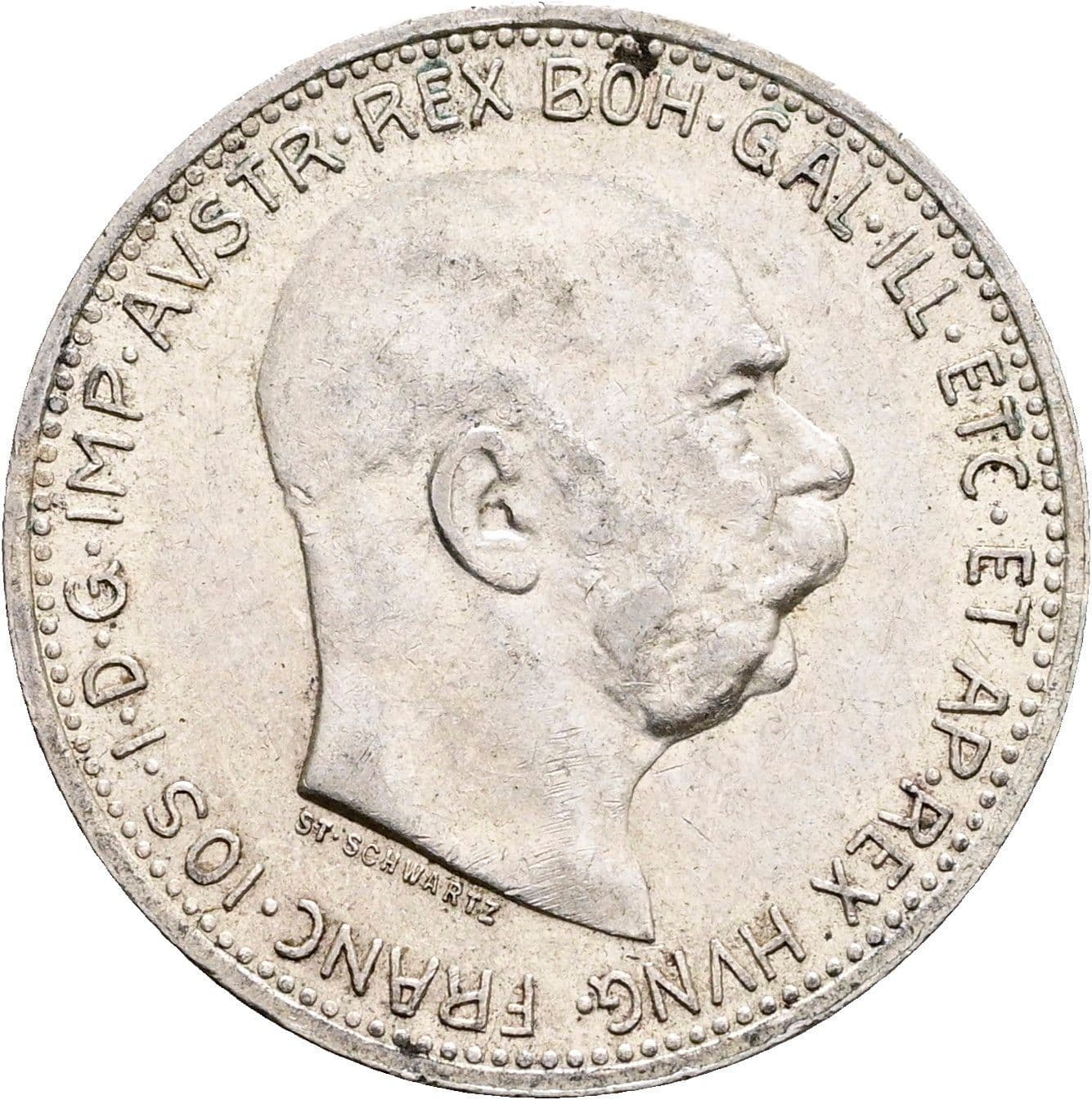 1 Krone Franz Joseph I. 1848-1916 1914 – Vorderseite
