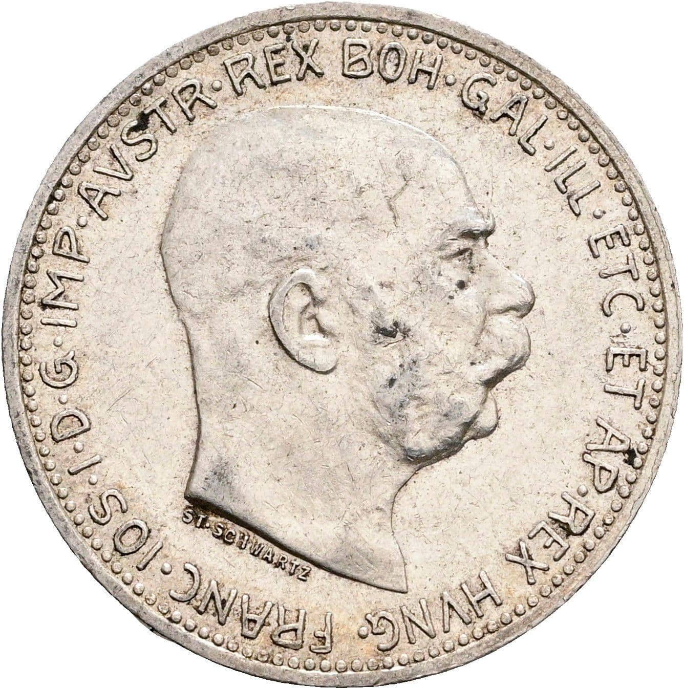 1 Krone Franz Joseph I. 1848-1916 1914 – Vorderseite
