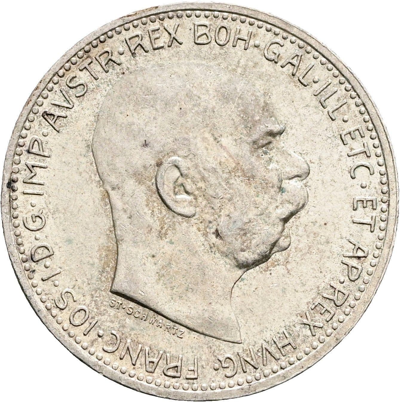 1 Krone Franz Joseph I. 1848-1916 1915 – Vorderseite