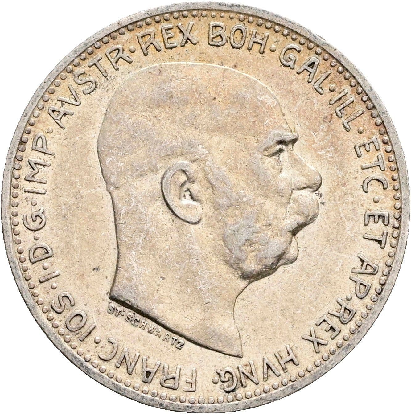 1 Krone Franz Joseph I. 1848-1916 1913 – Vorderseite