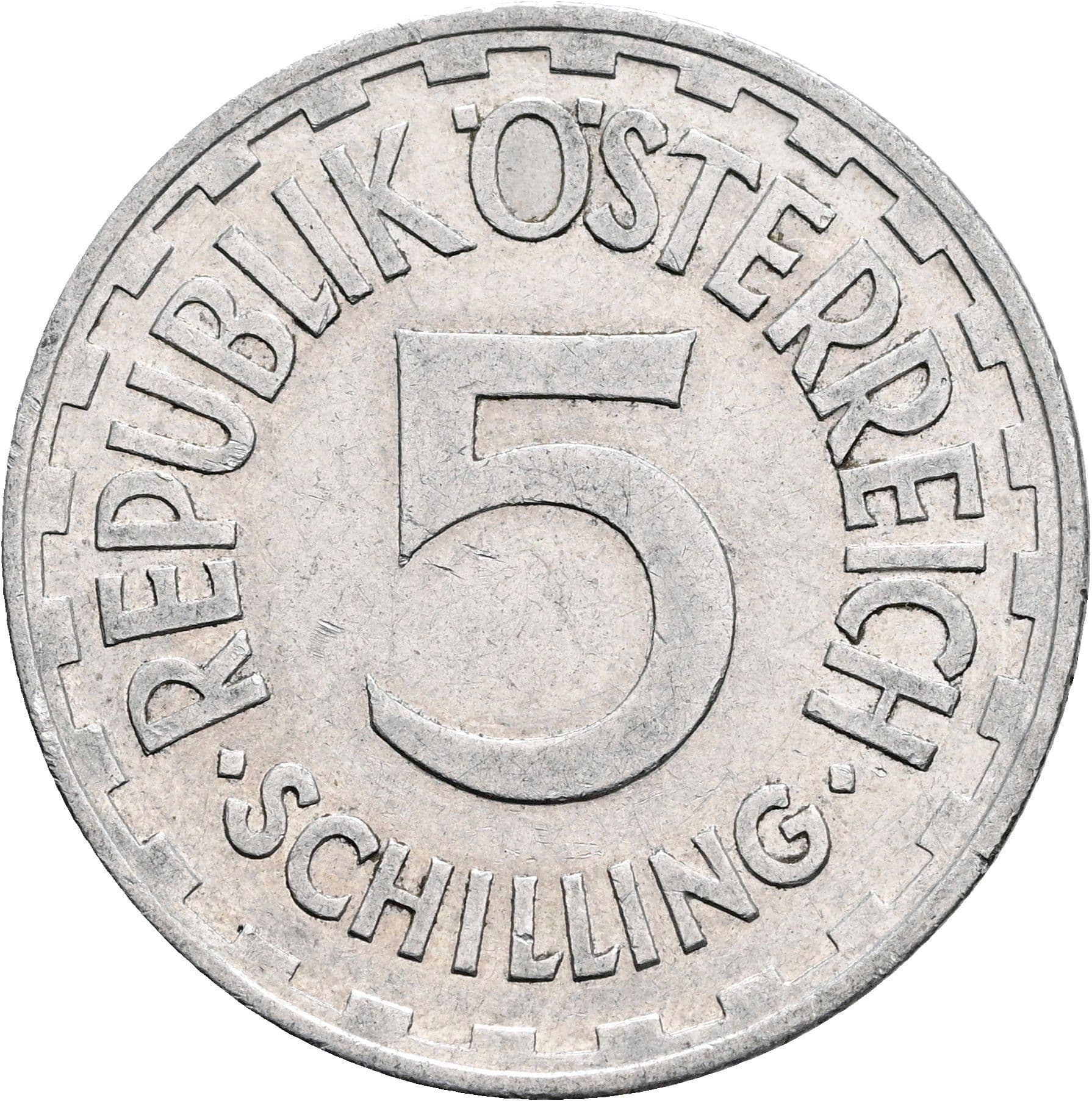 5 Schilling 1952 – Vorderseite