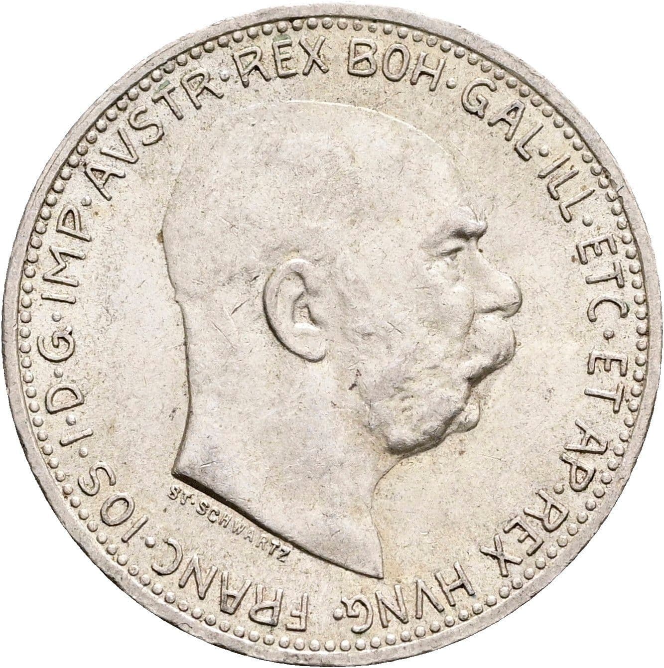1 Krone Franz Joseph I. 1848-1916 1914 – Vorderseite