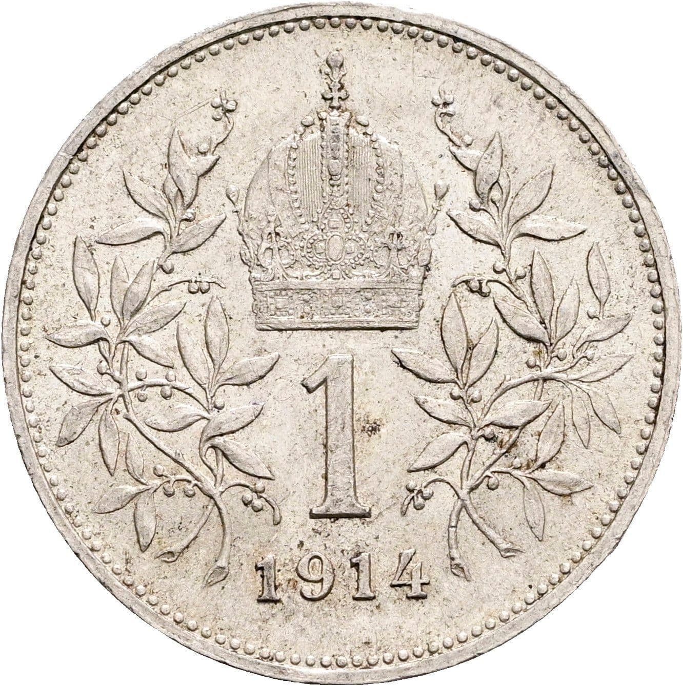1 Krone Franz Joseph I. 1848-1916 1914 – Rückseite