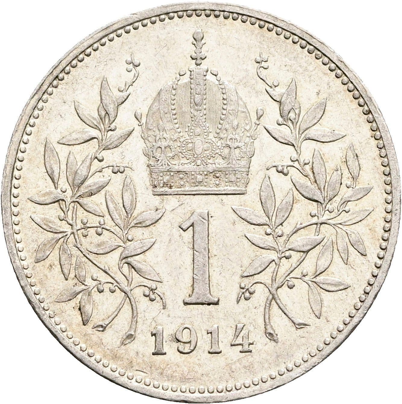 1 Krone Franz Joseph I. 1848-1916 1914 – Rückseite