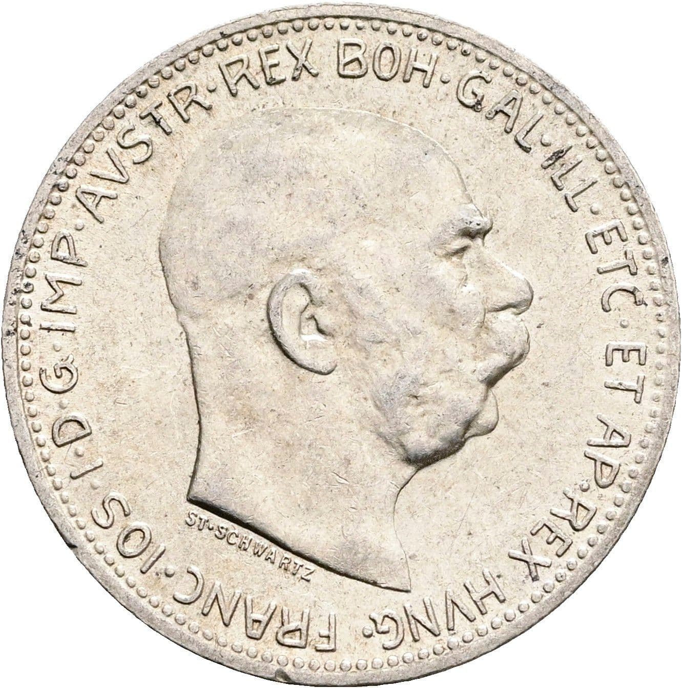 1 Krone Franz Joseph I. 1848-1916 1915 – Vorderseite