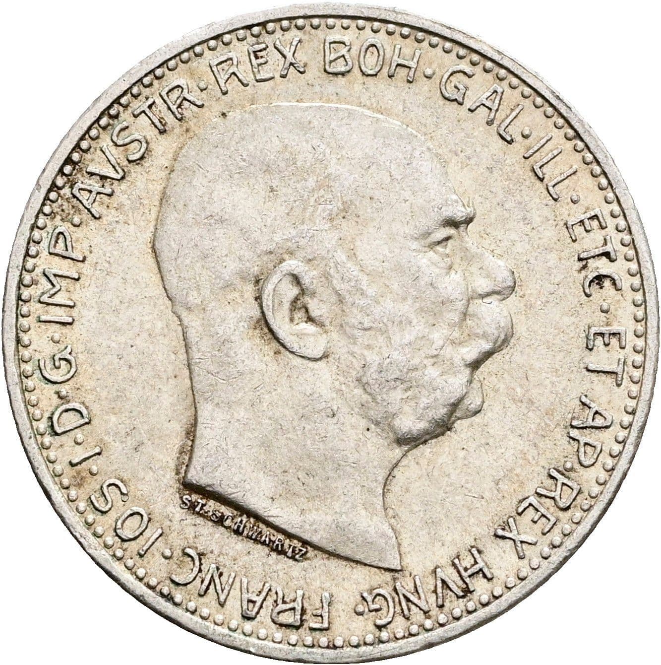 1 Krone Franz Joseph I. 1848-1916 1913 – Vorderseite