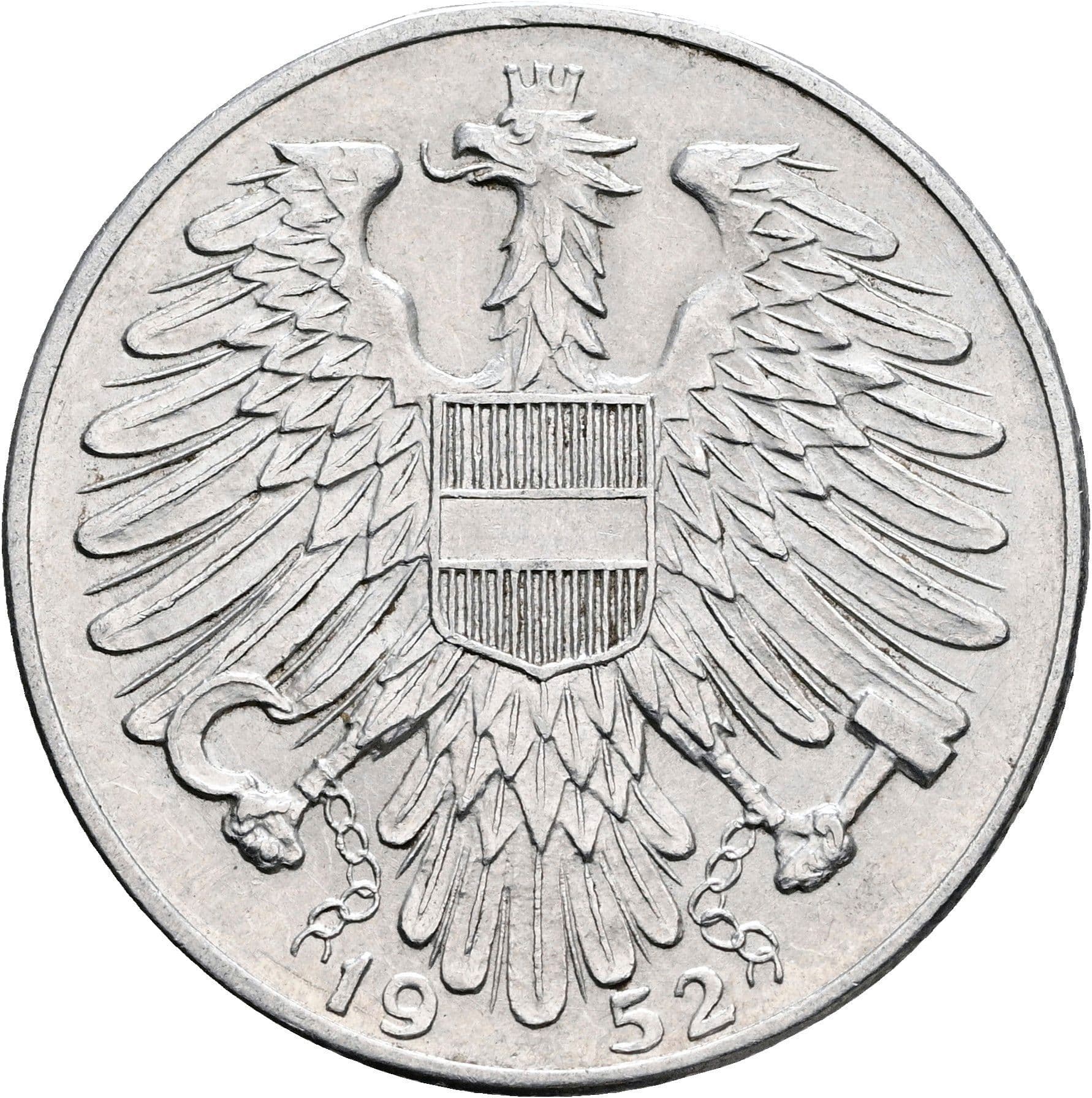 5 Schilling 1952 – Rückseite