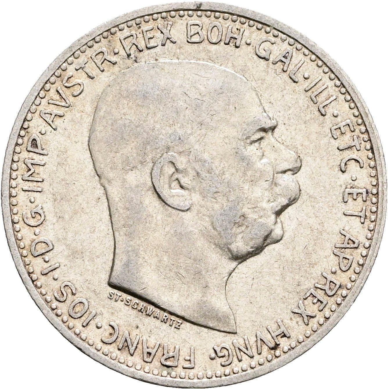 1 Krone Franz Joseph I. 1848-1916 1912 – Vorderseite