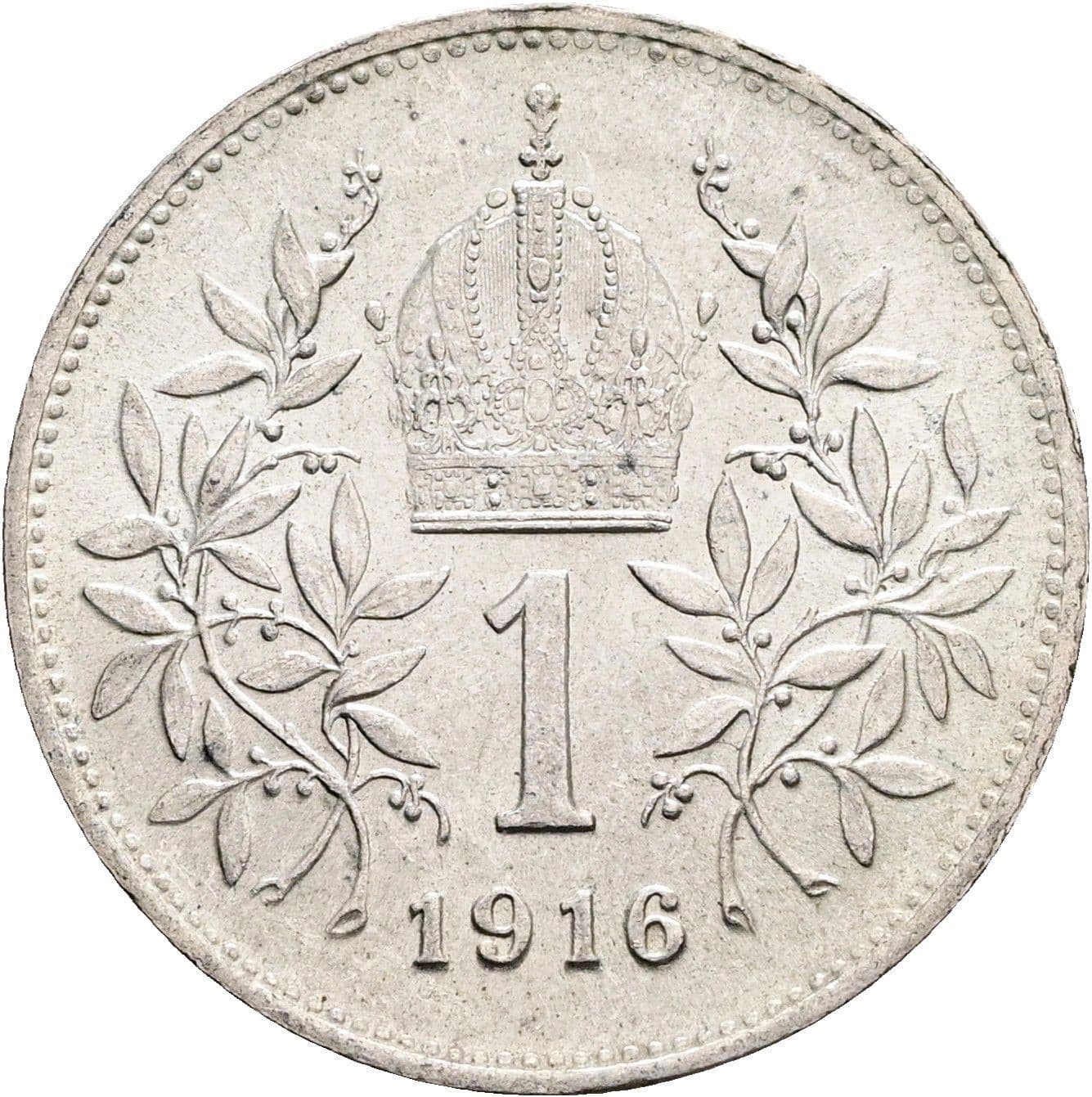 1 Krone Franz Joseph I. 1848-1916 1916 – Rückseite