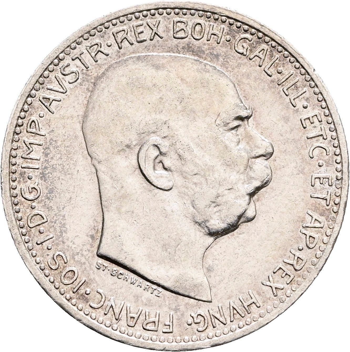 1 Krone Franz Joseph I. 1848-1916 1914 – Vorderseite