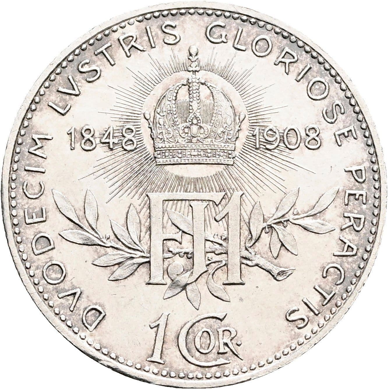 1 Krone Franz Joseph I. 1848-1916 1908 – Rückseite