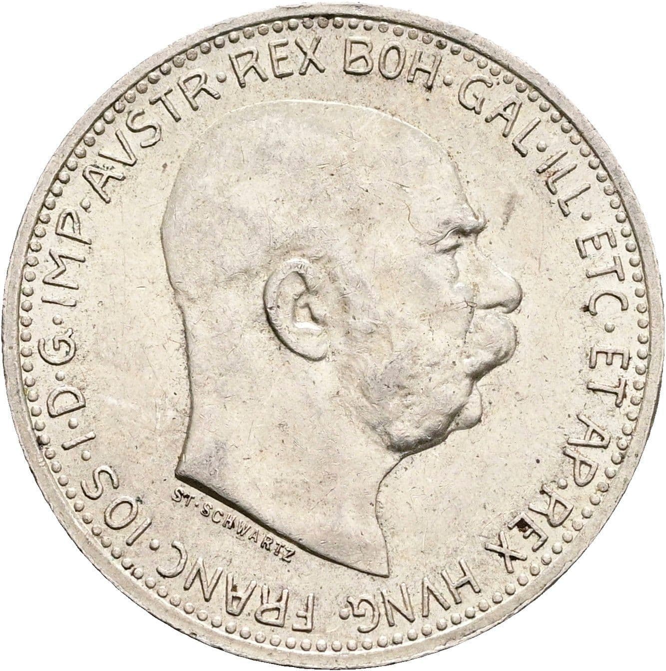 1 Krone Franz Joseph I. 1848-1916 1914 – Vorderseite