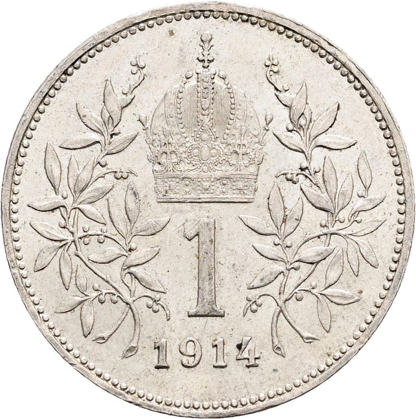 1 Krone Franz Joseph I. 1848-1916 1914 – Rückseite