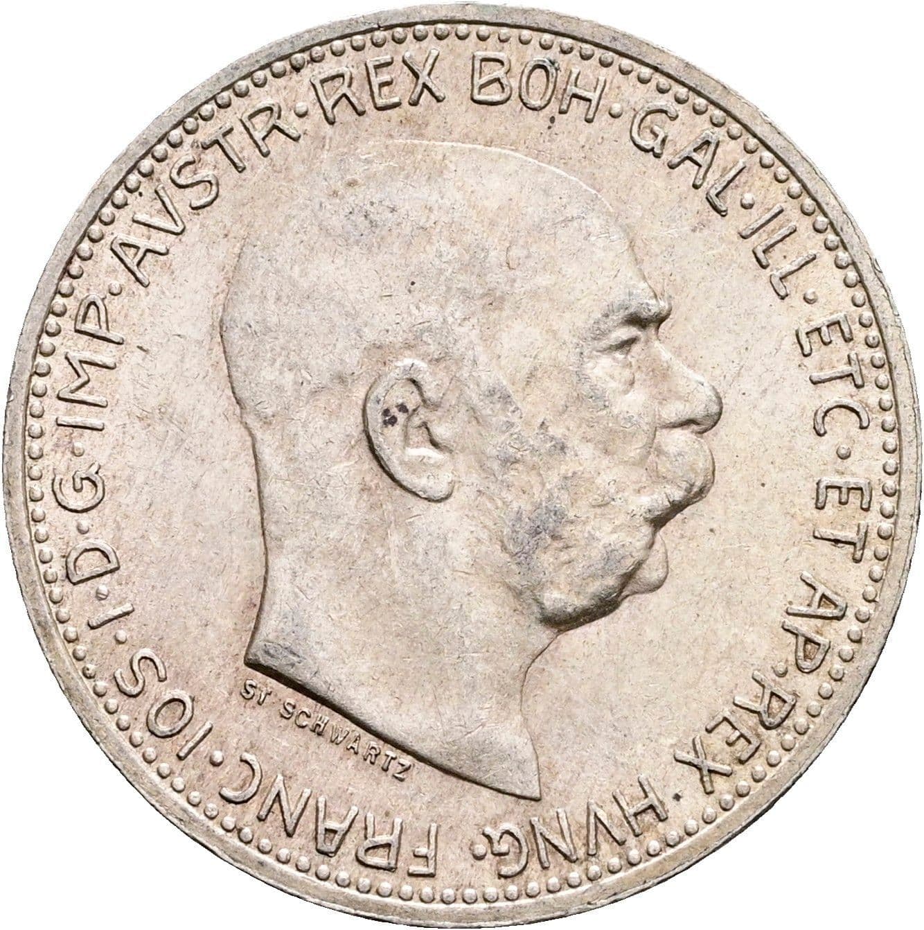 1 Krone Franz Joseph I. 1848-1916 1914 – Vorderseite