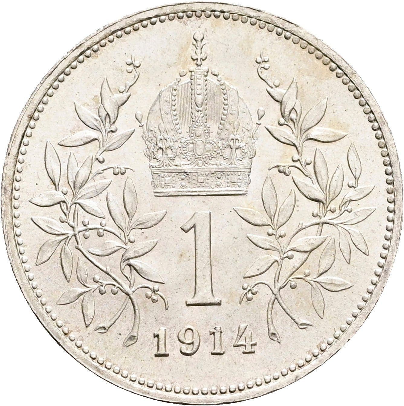 1 Krone Franz Joseph I. 1848-1916 1914 – Rückseite