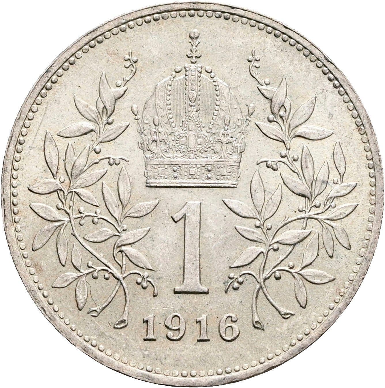 1 Krone Franz Joseph I. 1848-1916 1916 – Rückseite